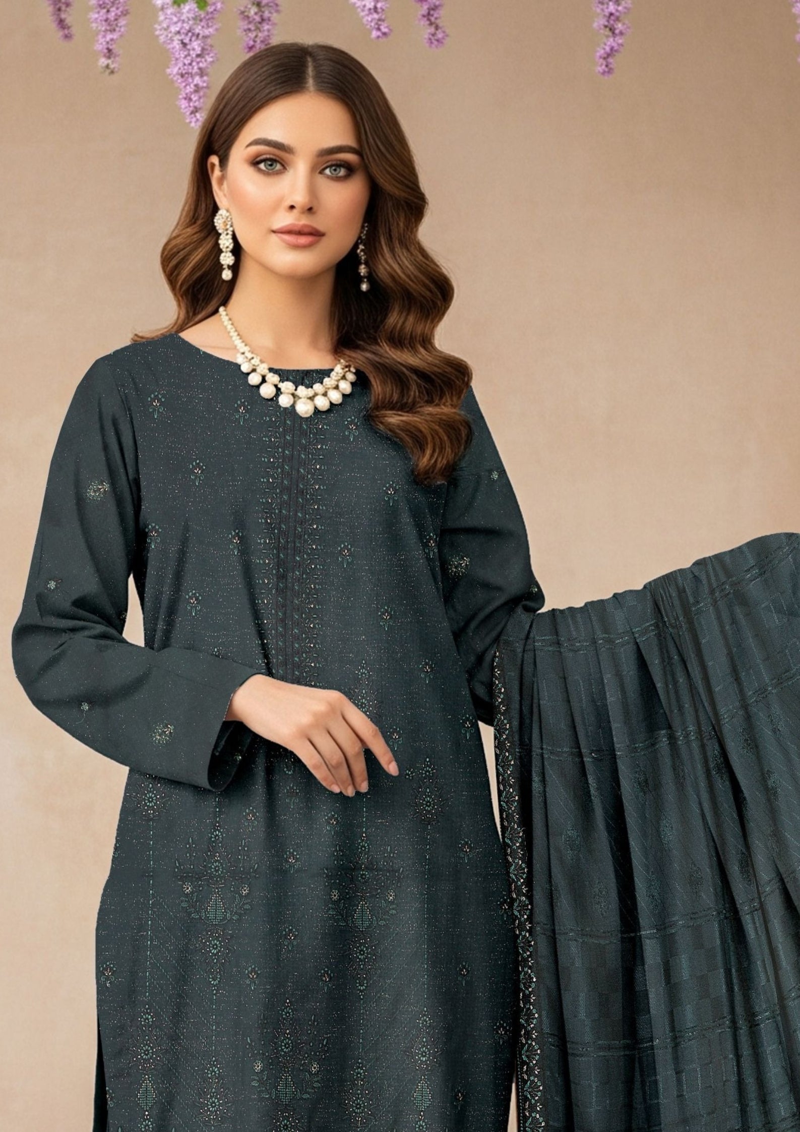 ZAHRA NOOR - Unstitched Chamki Dhanak