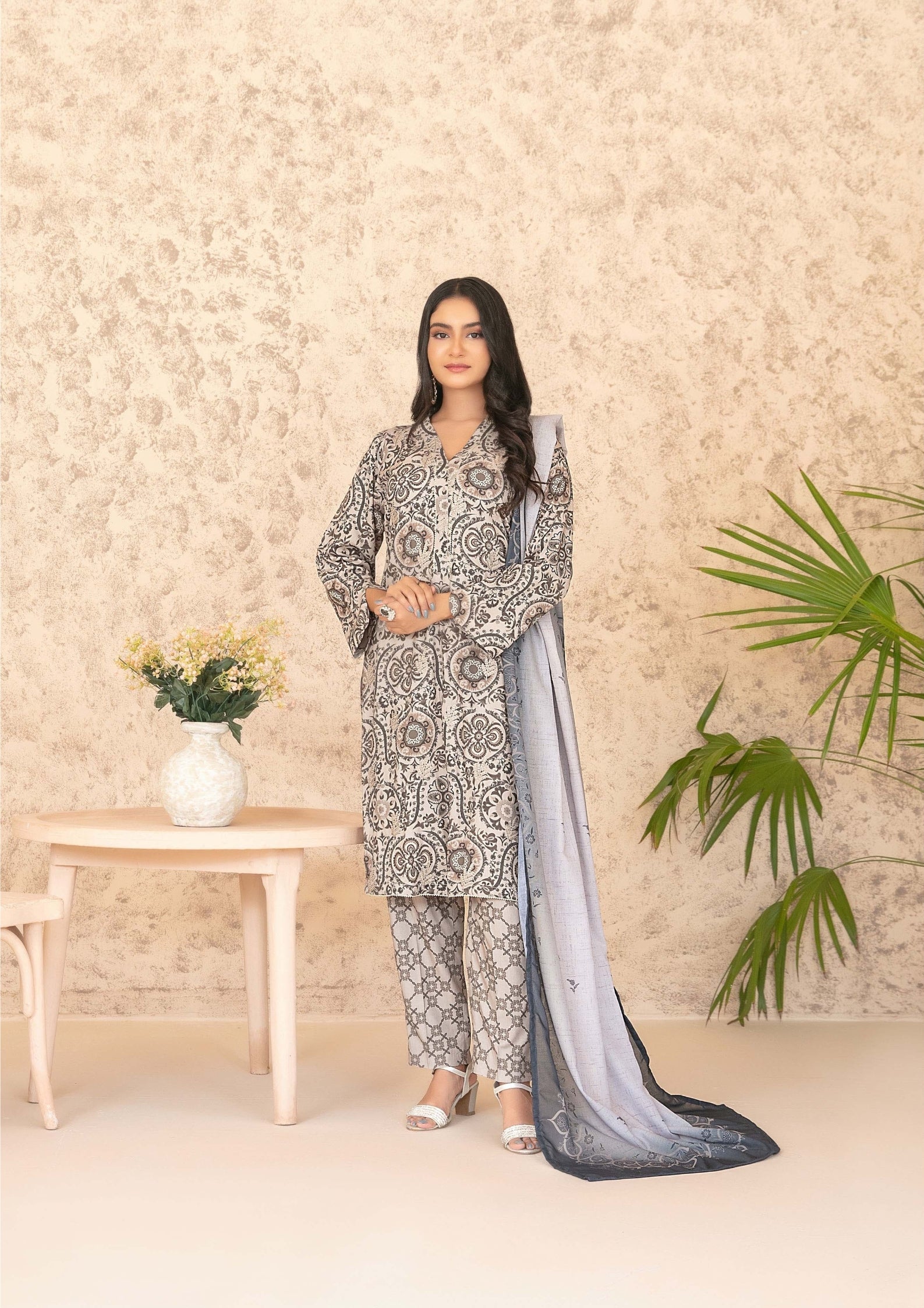 ANCHAL - Unstitched Embroidered Digital Printed Staple