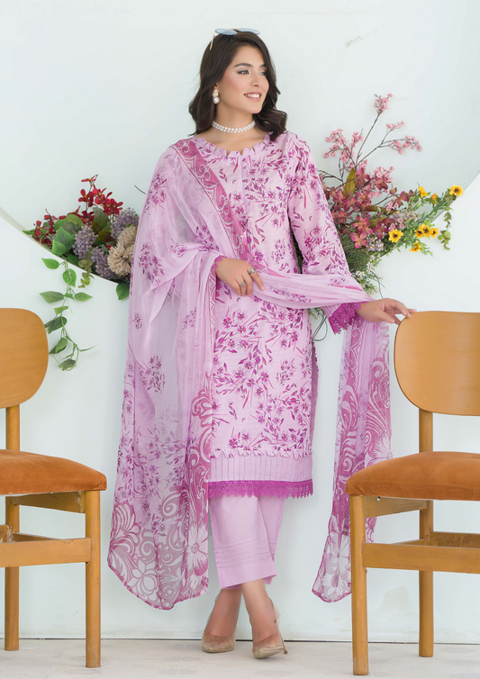 PEHNAWAA - Unstitched 3-Piece Digital Printed Lawn