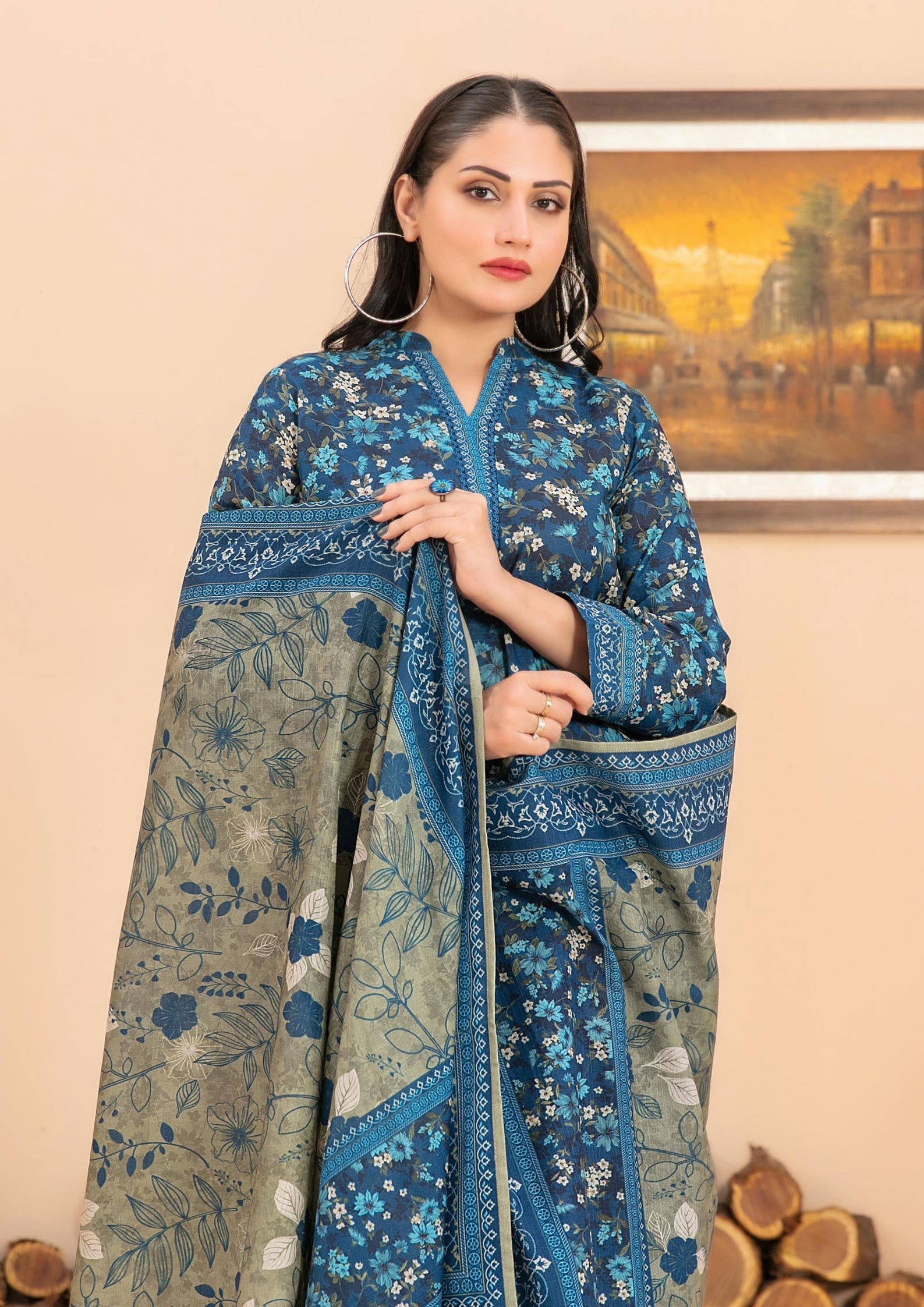 ZARQA - 3-PCS Unstitched Khaddar