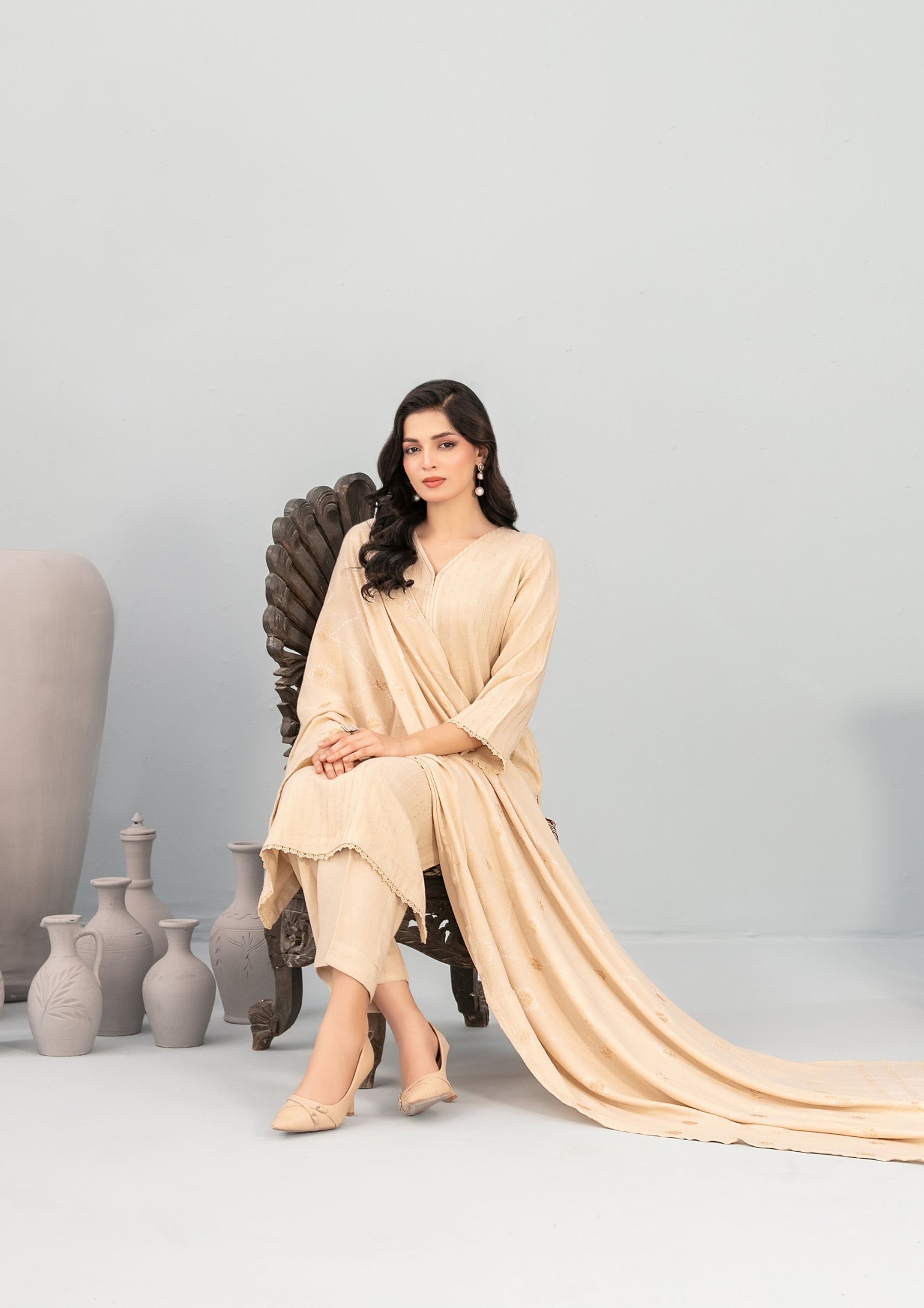 ANEZA - Unstitched Fancy Leather Peach