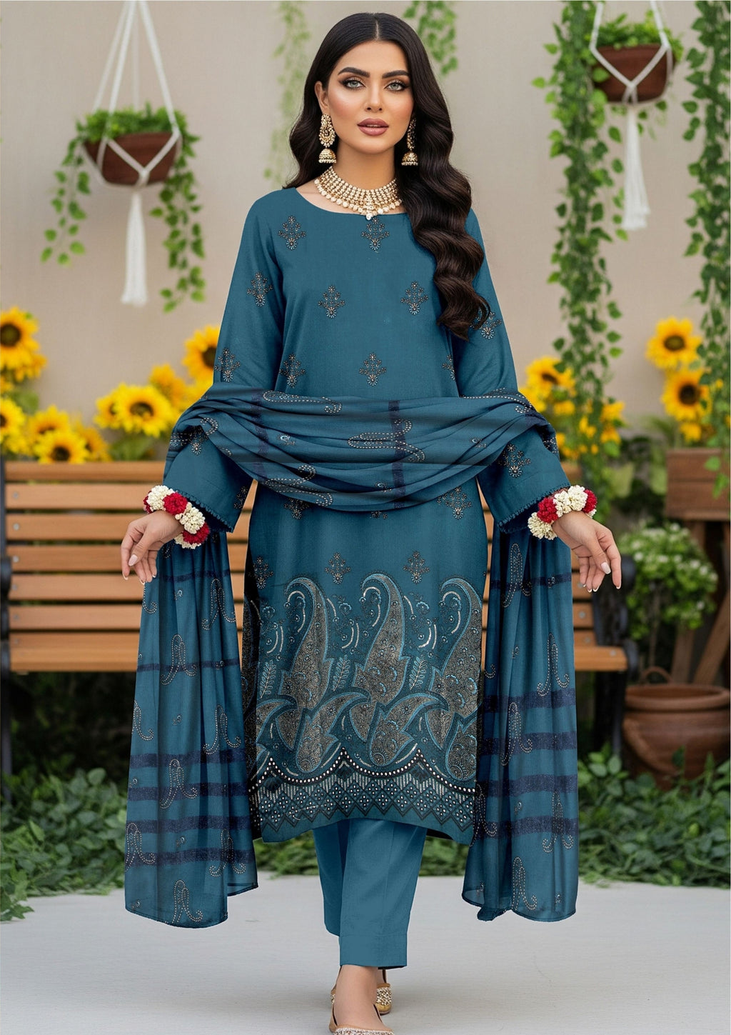 AINA - Unstitched Embroidered Dhanak