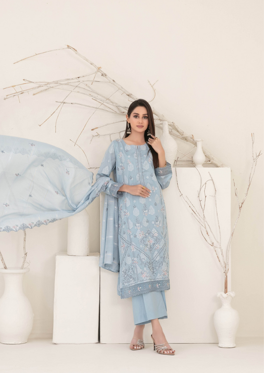 ZEENAT - Unstitched 3-Piece Broshia Banarsi