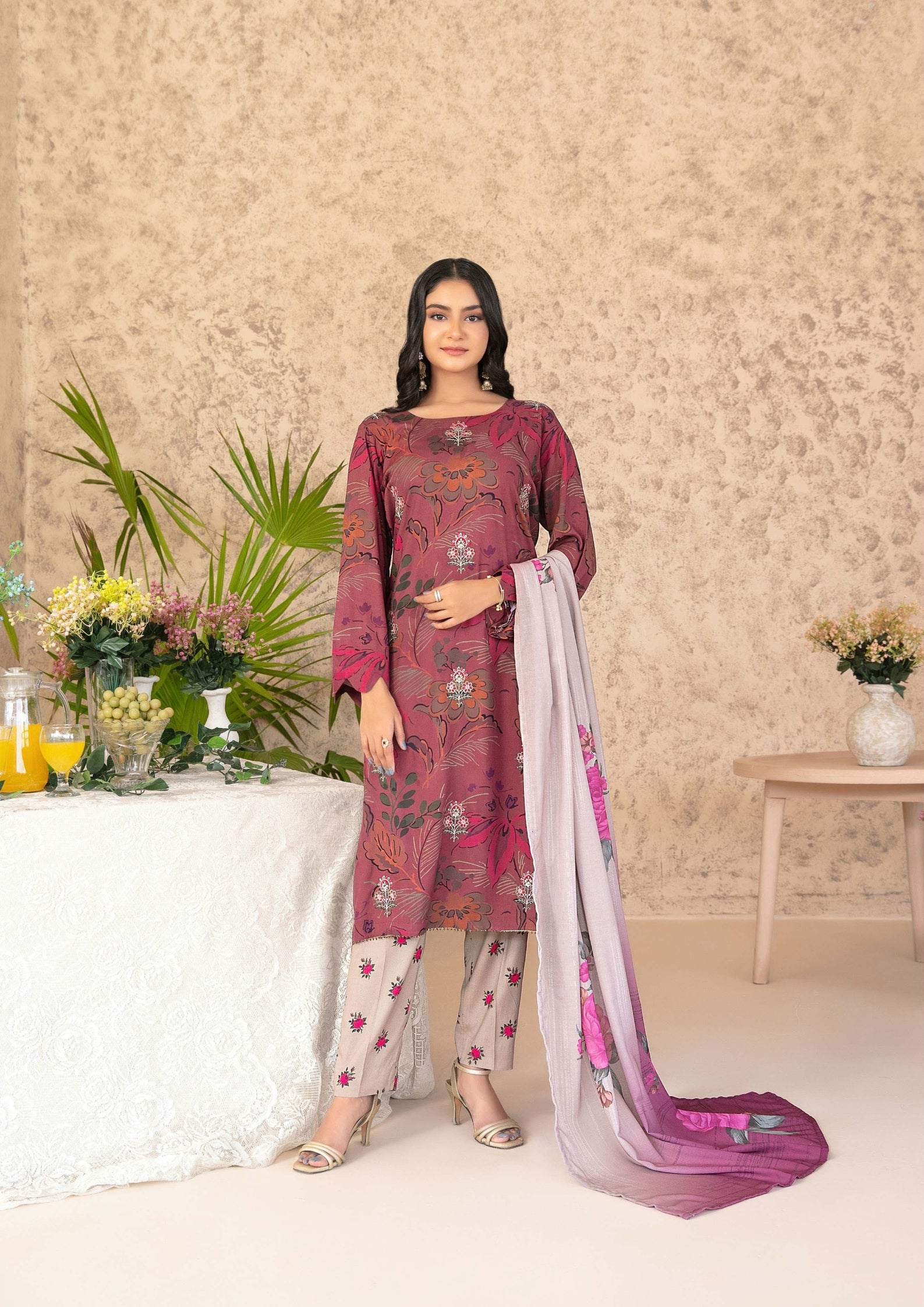 ANCHAL - Unstitched Embroidered Digital Printed Staple