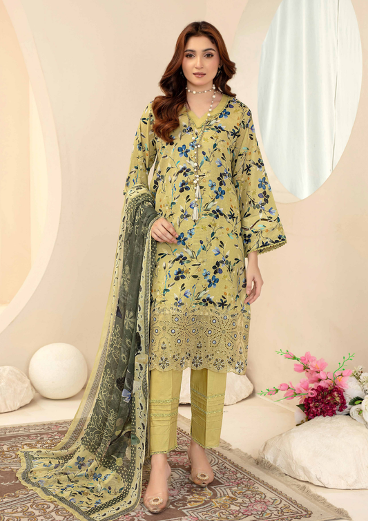 AQAS - Unstitched 3-Piece Digital Printed