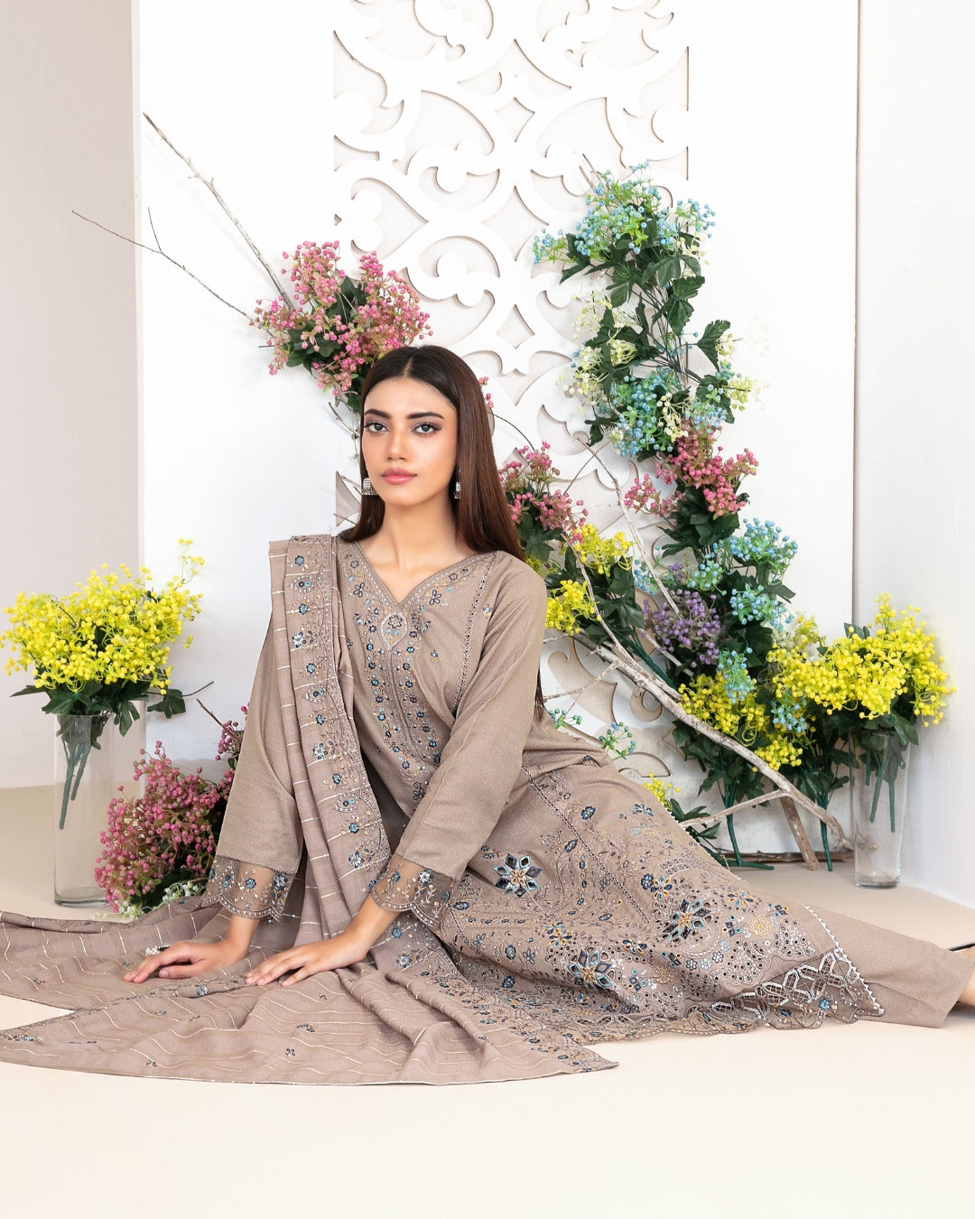 AYZEL - Unstitched  Embroidered Karrandi