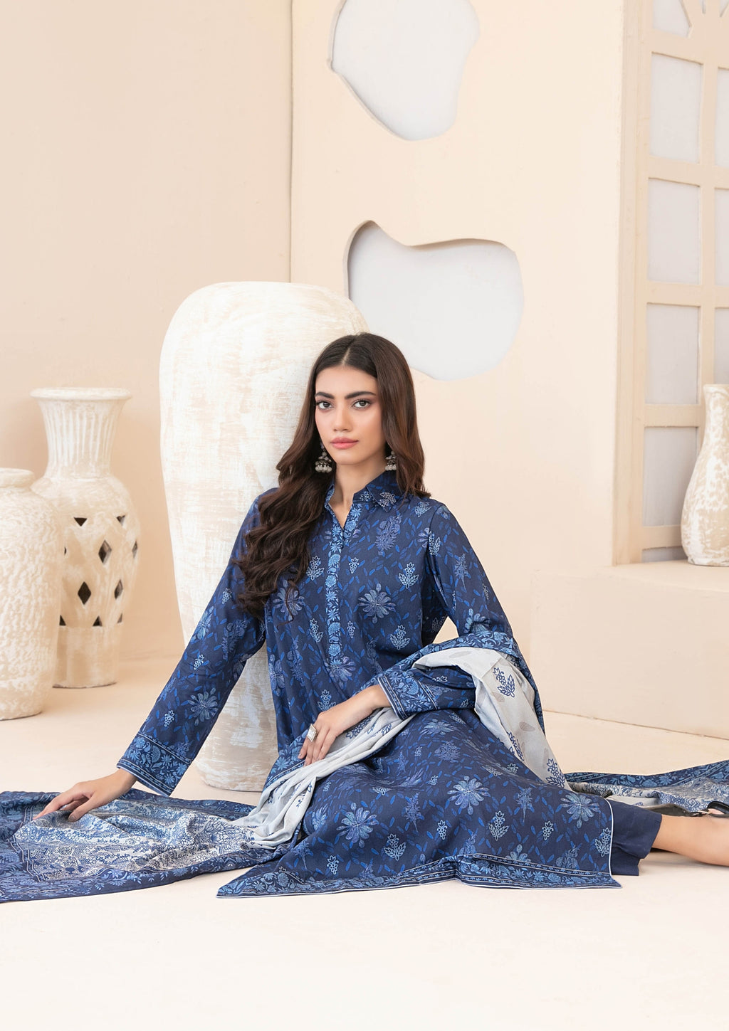 ZEENAT - Unstitched 3-PCS Digital Printed Staple