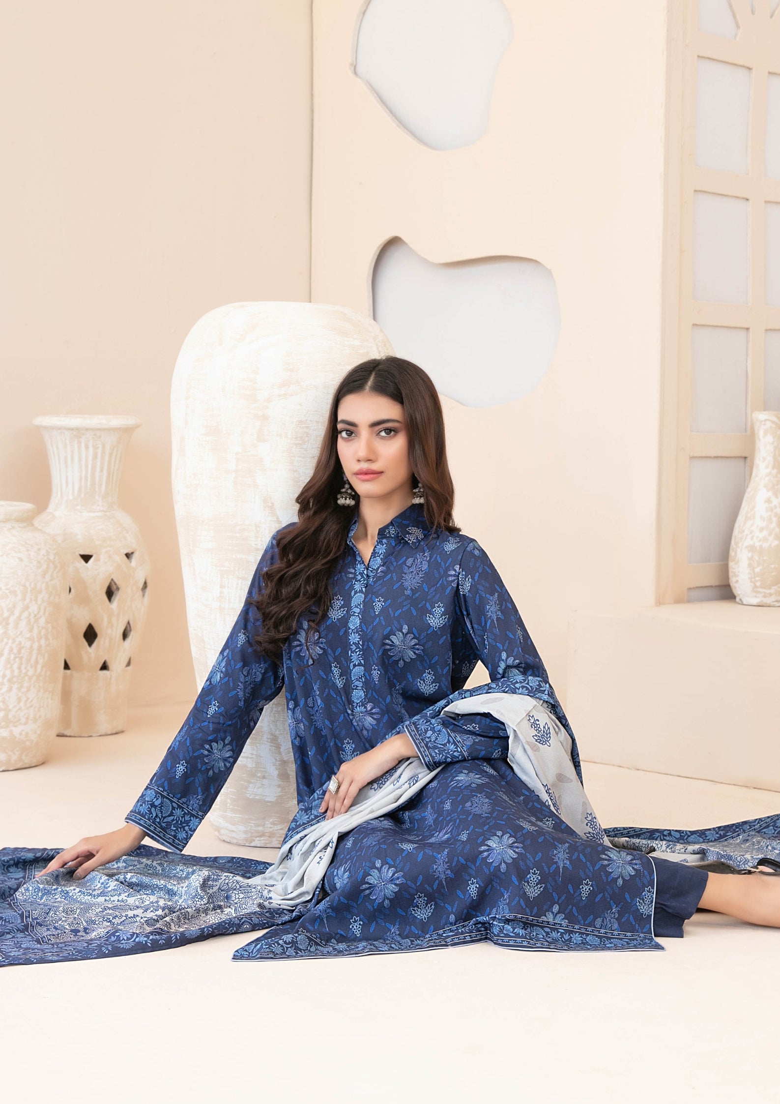 ZEENAT - Unstitched 3-PCS Digital Printed Staple
