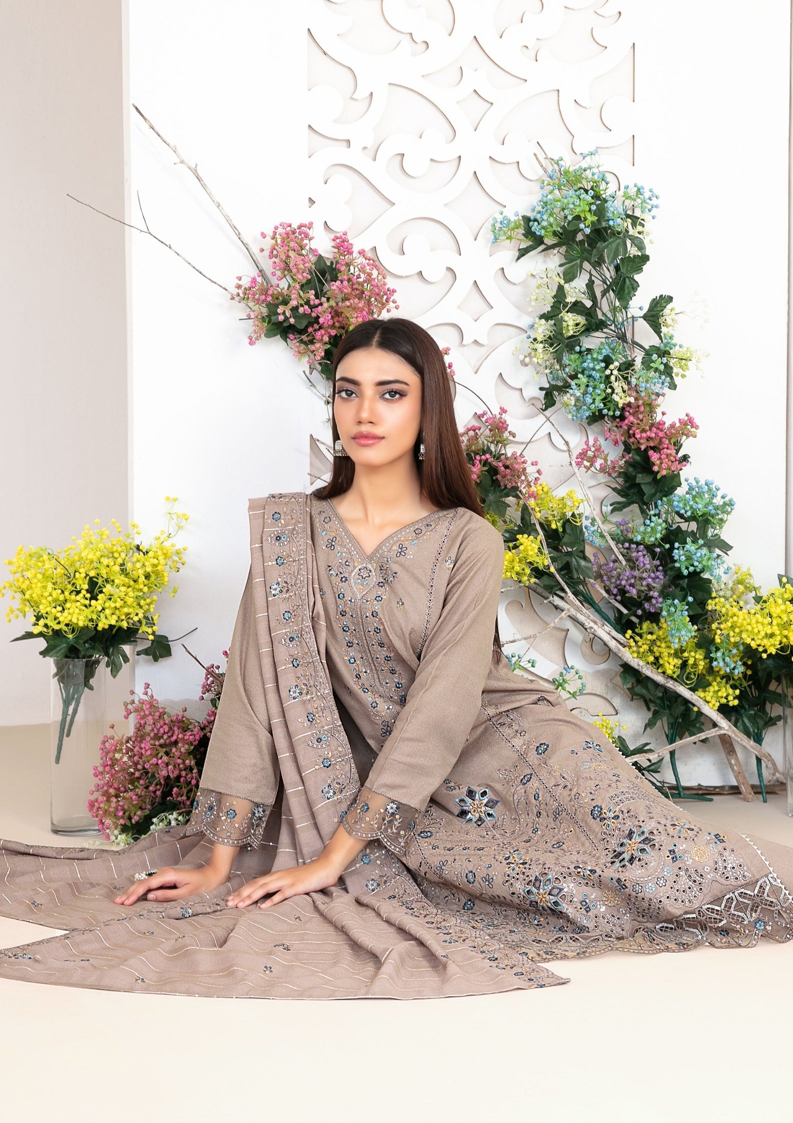 AYZEL - Unstitched  Embroidered Karrandi