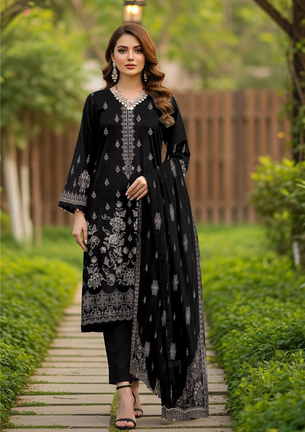 GULL-E-NOOR - Unstitched Embroidered Dhanak
