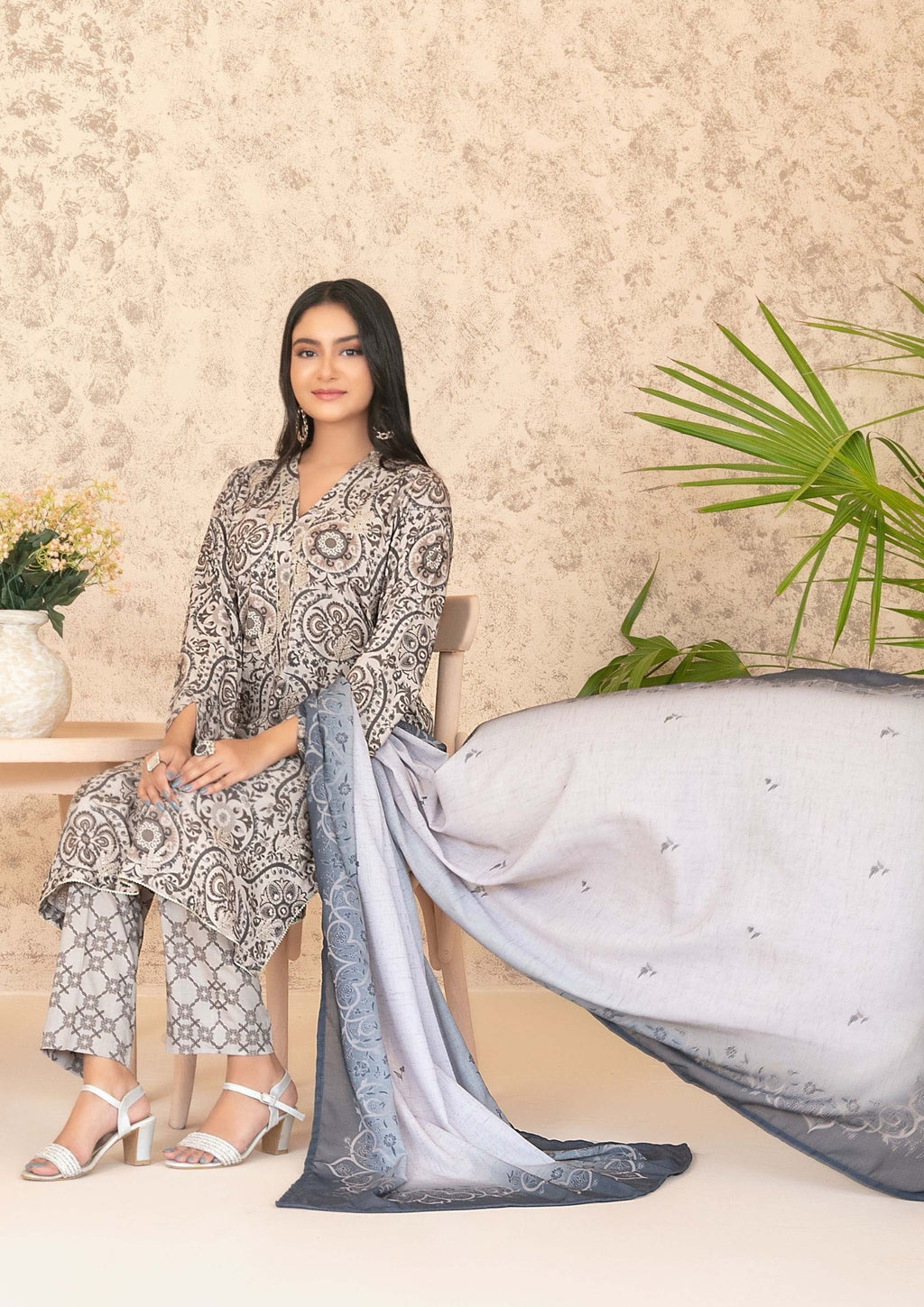 ANCHAL - Unstitched Embroidered Digital Printed Staple