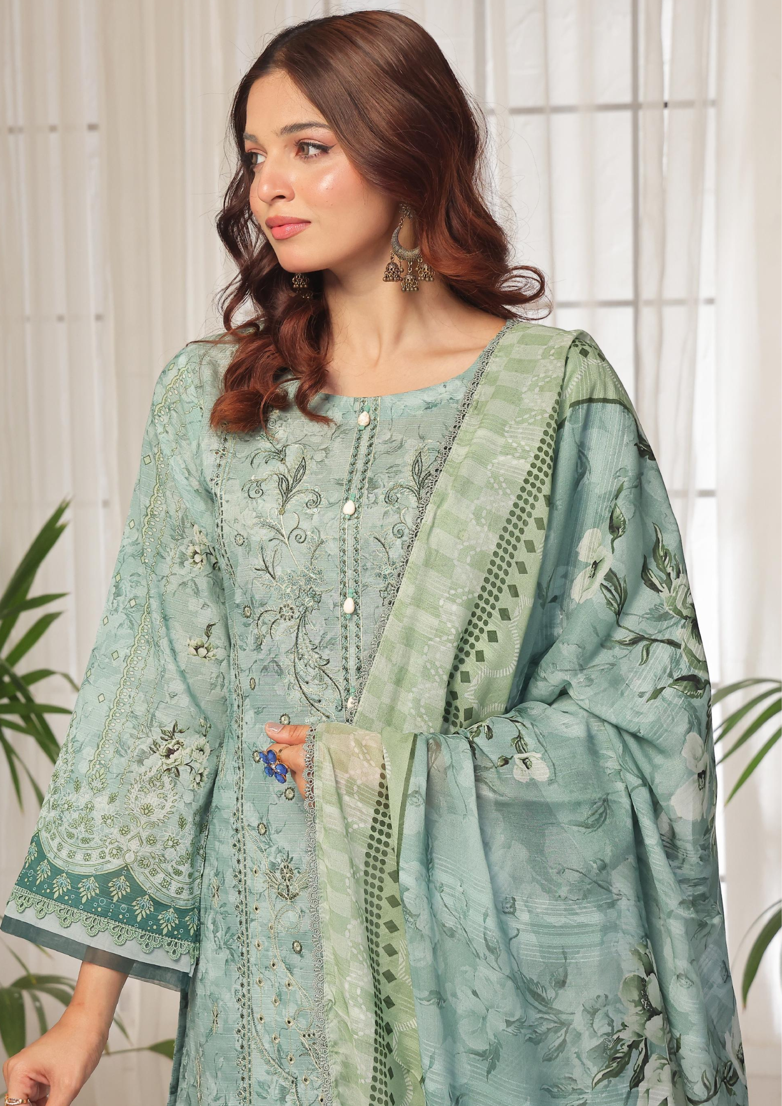 CHANDNI RAAT - Unstitched 3-Piece Bana Dora Digital Lawn