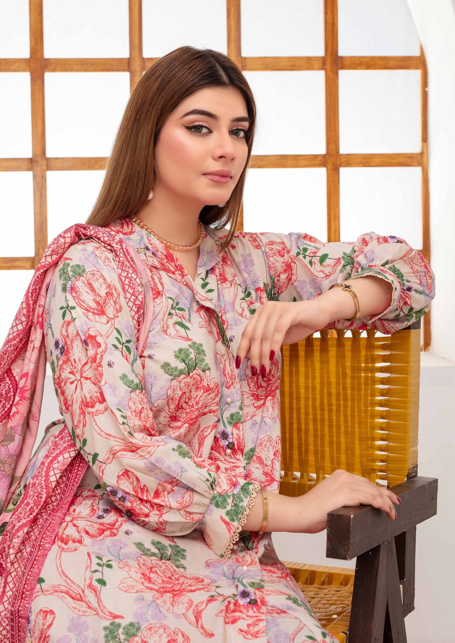 SHAFAQ - Unstitched 3-PCS Bana Dora Linen