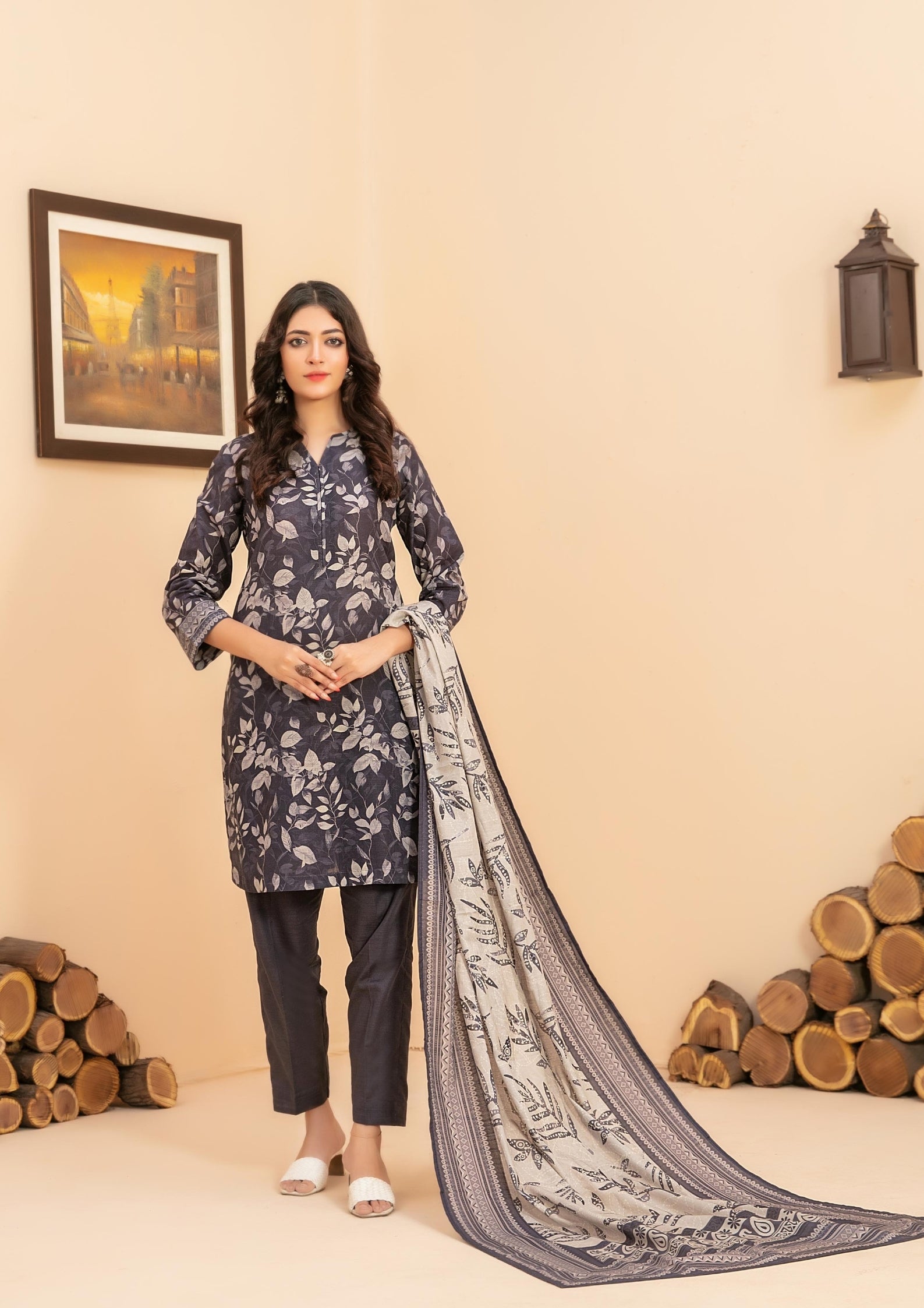 ZARQA - 3-PCS Unstitched Khaddar