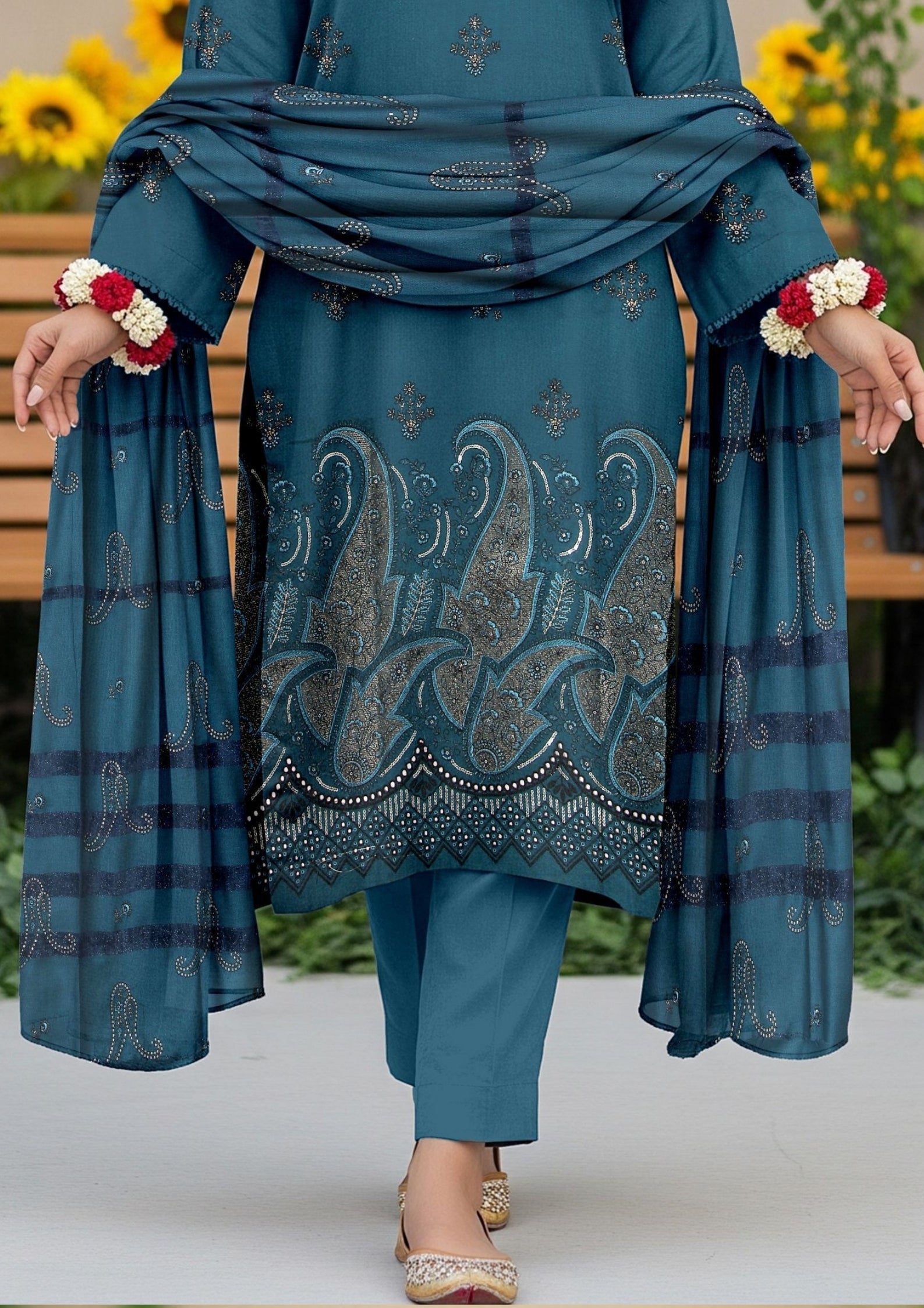 AINA - Unstitched Embroidered Dhanak