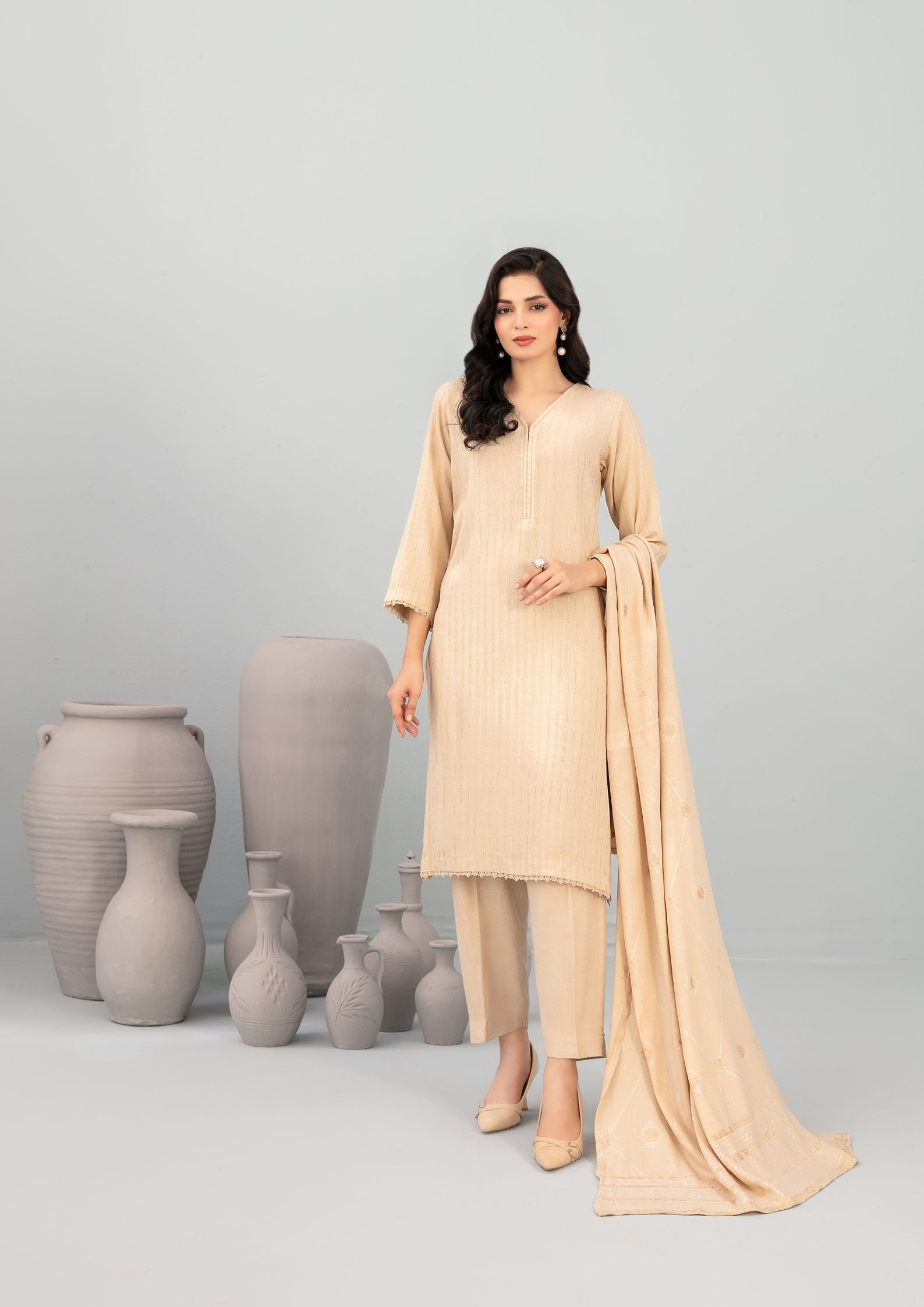 ANEZA - Unstitched Fancy Leather Peach