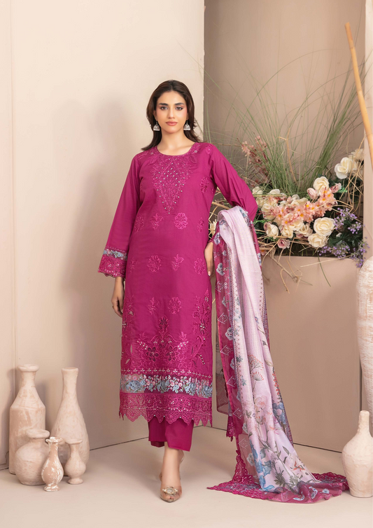 ERSA - Semi Stitched 3-Piece Embroidered Lawn