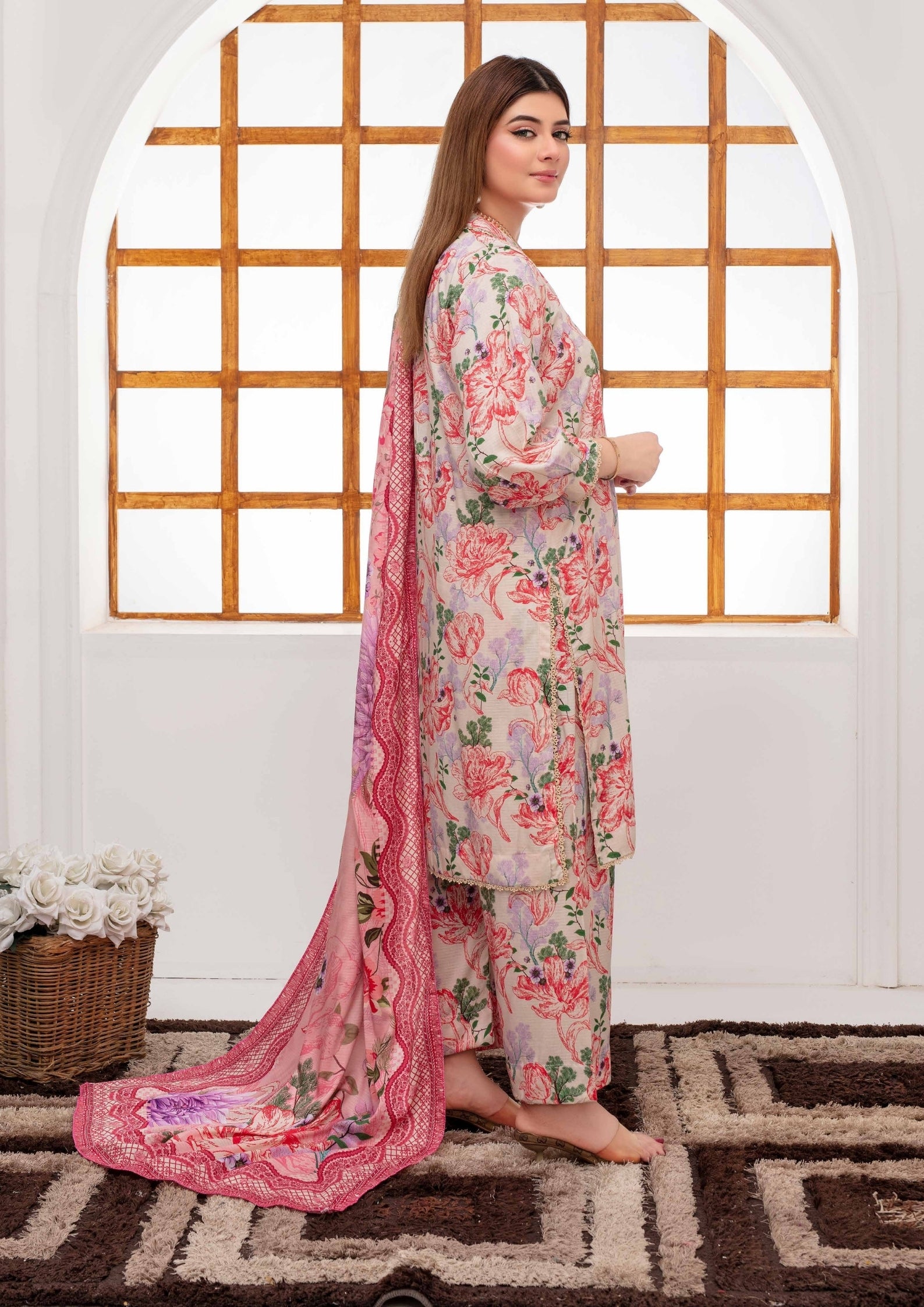 SHAFAQ - Unstitched 3-PCS Bana Dora Linen