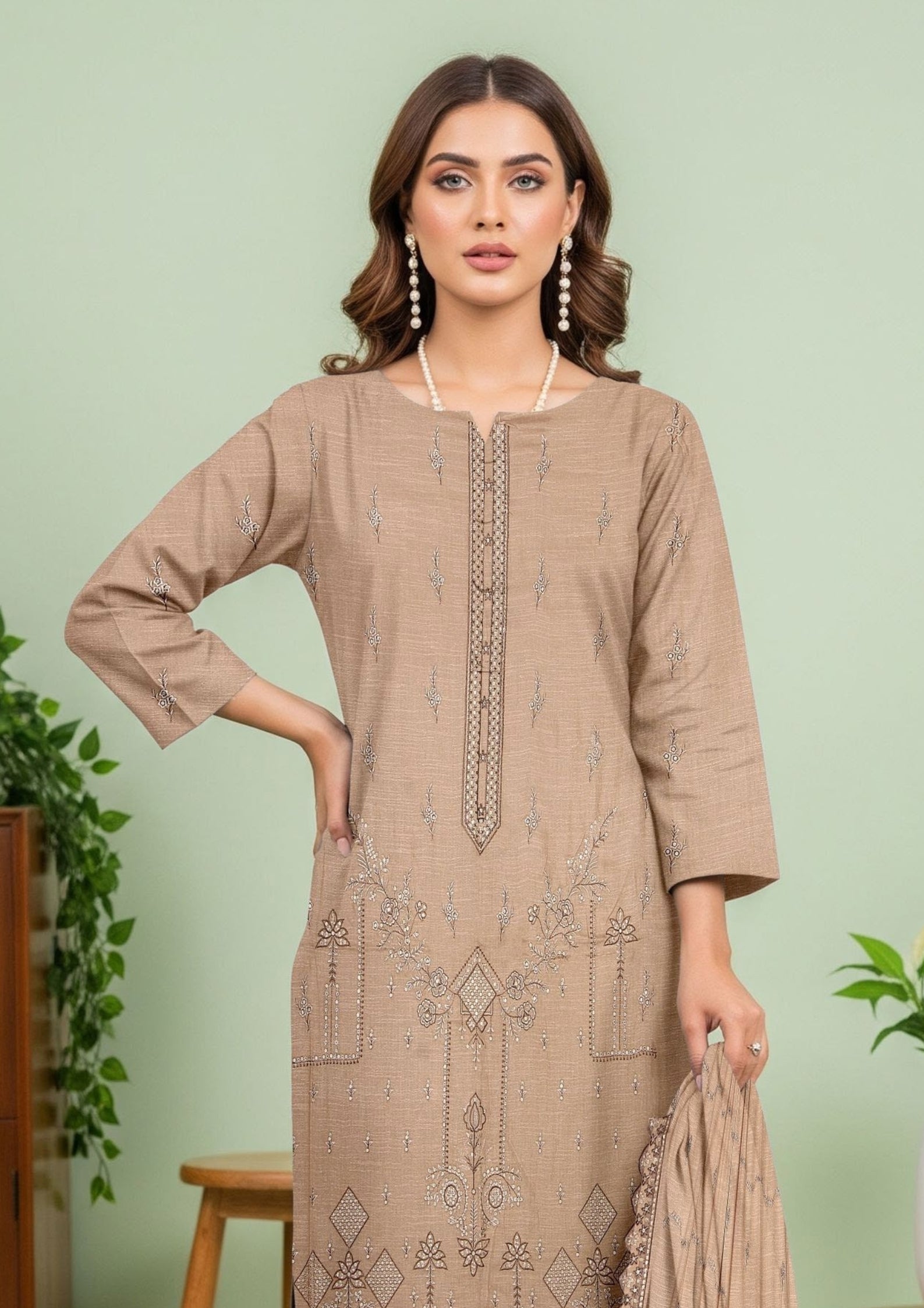 JAL PARI - Unstitched 3-PCS Embroidered