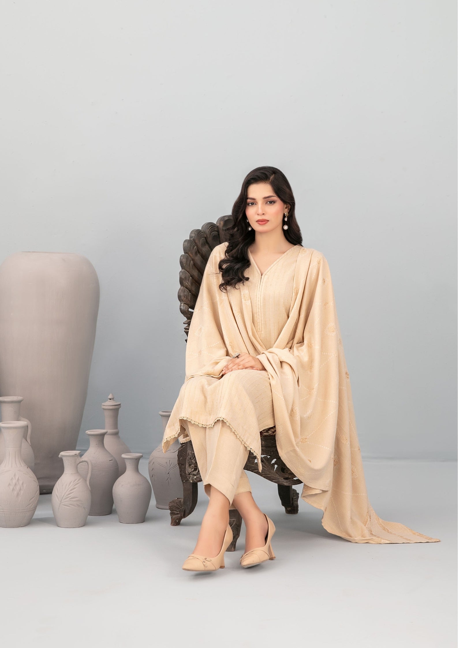 ANEZA - Unstitched Fancy Leather Peach