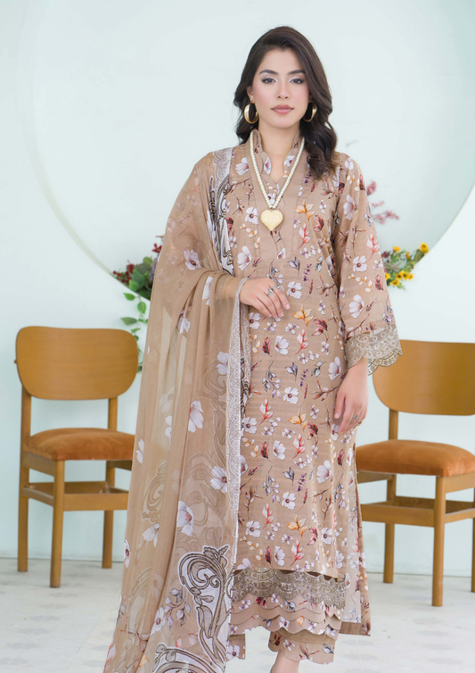 PEHNAWAA - Unstitched 3-Piece Digital Printed Lawn