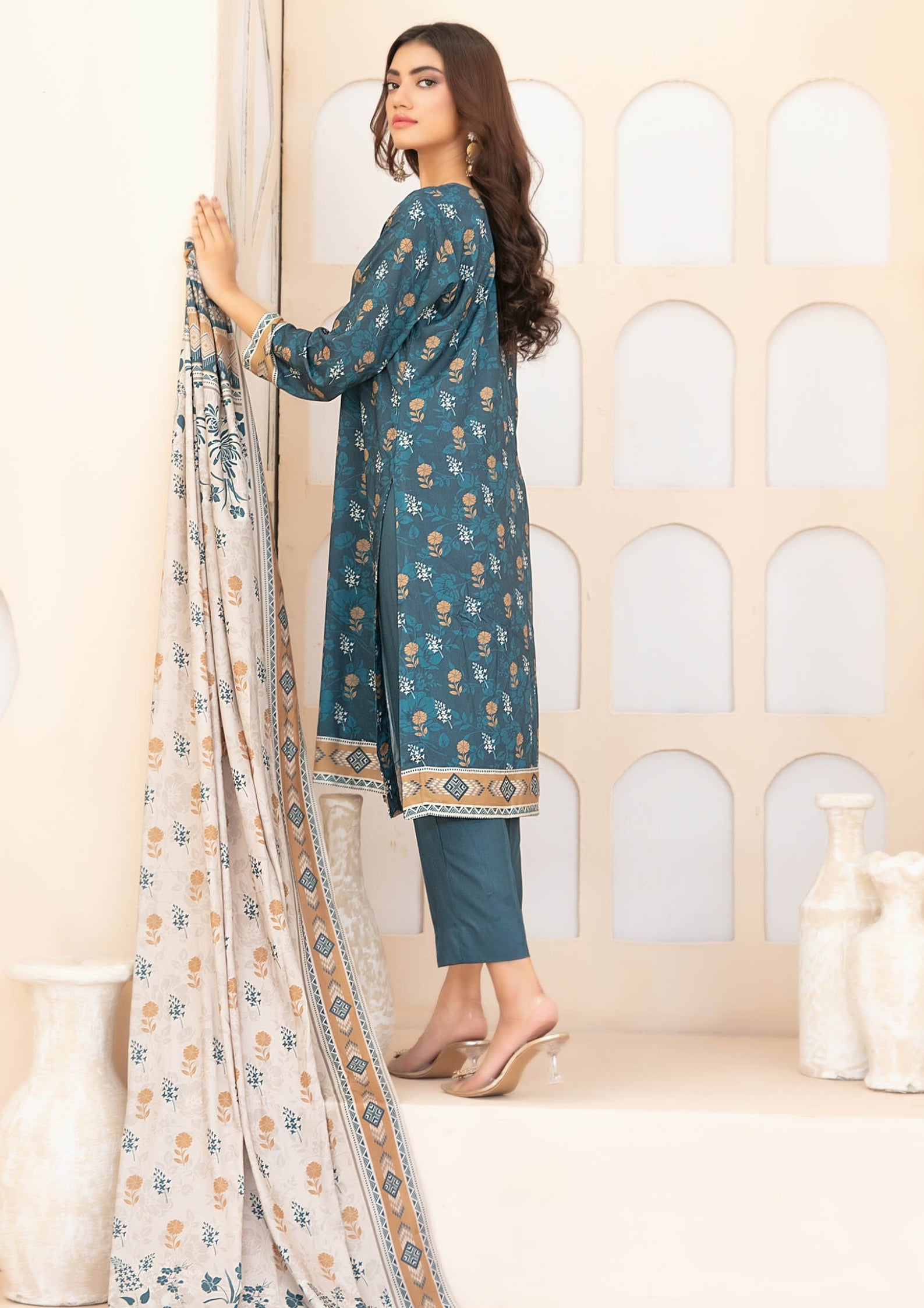 ZEENAT - Unstitched 3-PCS Digital Printed Staple