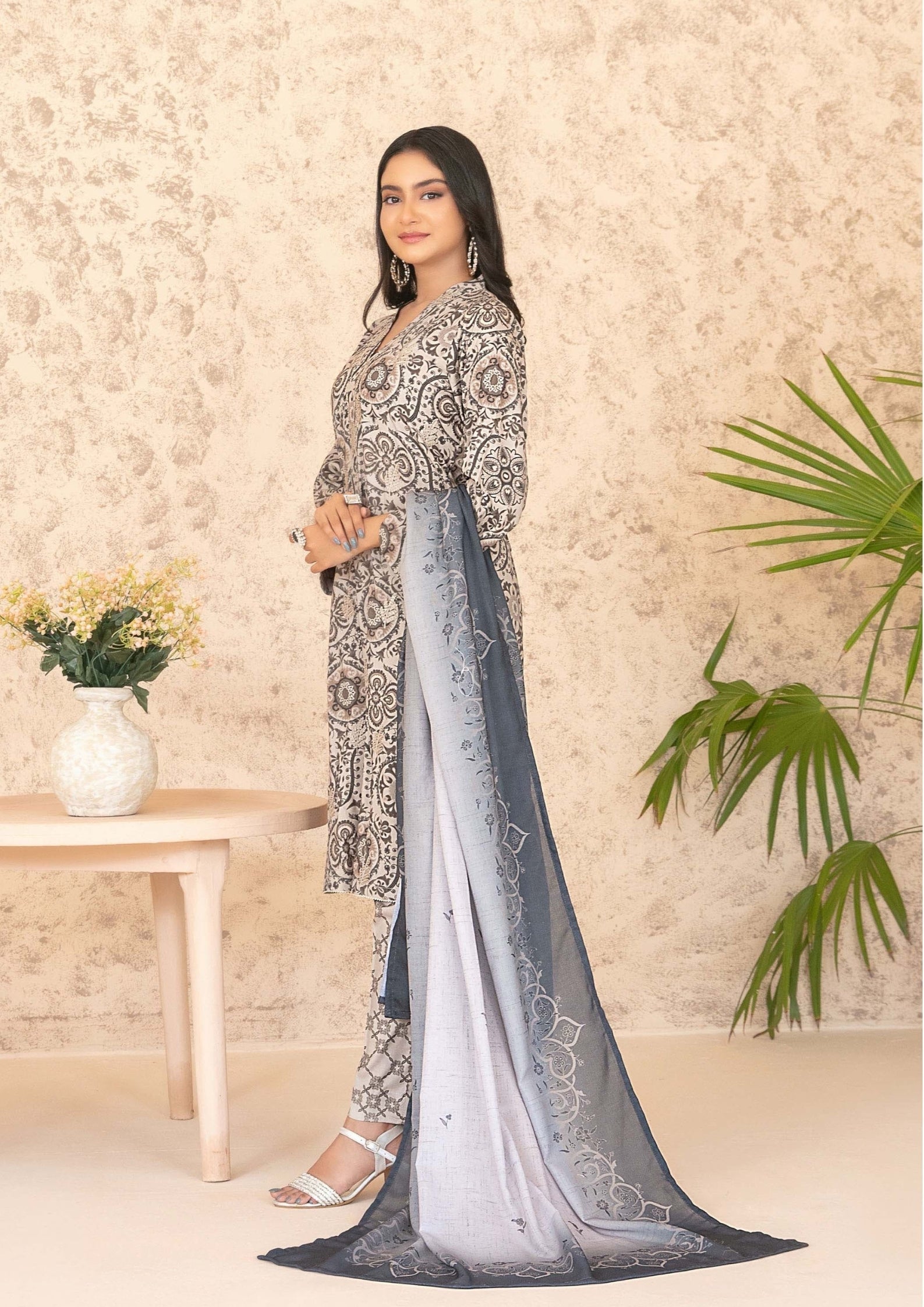 ANCHAL - Unstitched Embroidered Digital Printed Staple