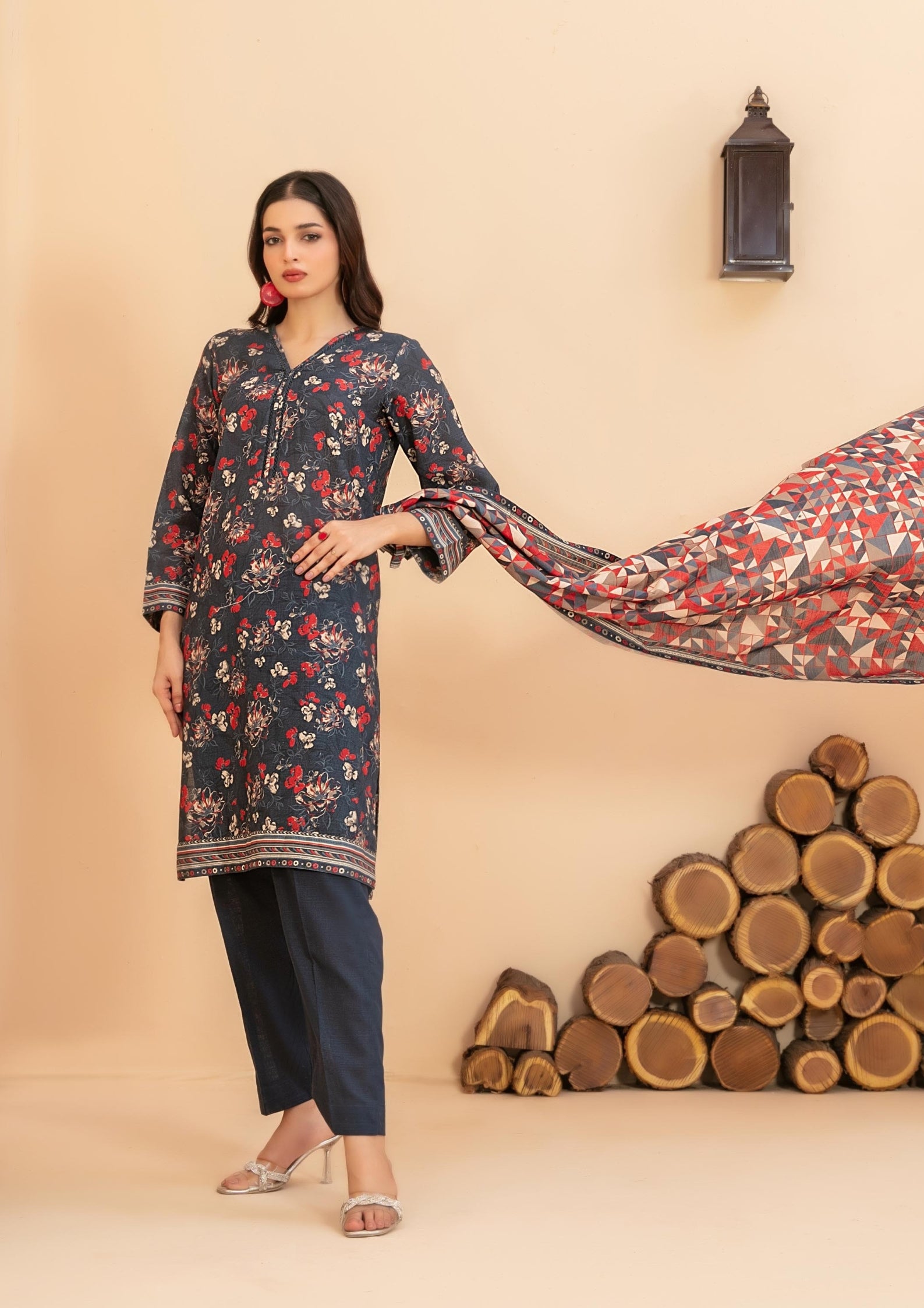 ZARQA - 3-PCS Unstitched Khaddar