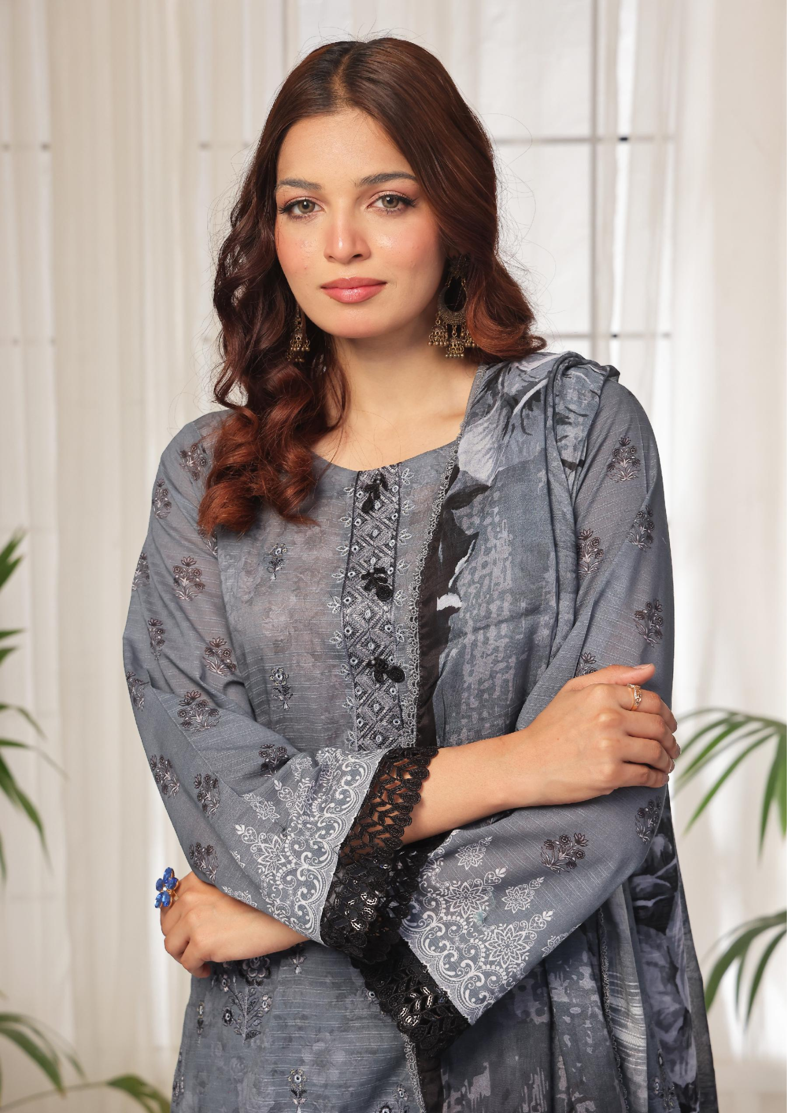 CHANDNI RAAT - Unstitched 3-Piece Bana Dora Digital Lawn