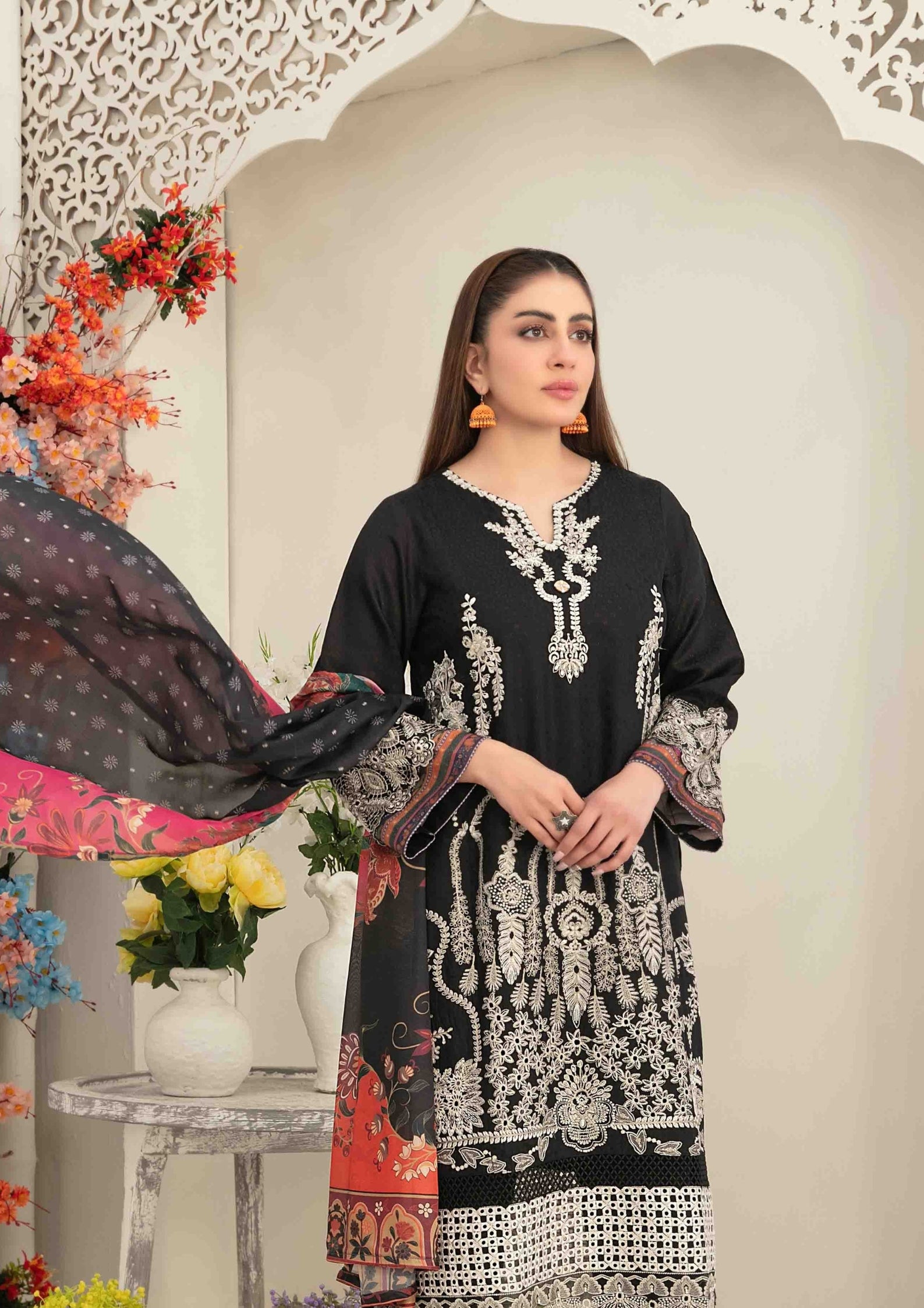 ZAFRAH - Semi Stitched Embroidered Viscose