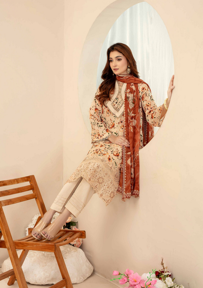 AQAS - Unstitched 3-Piece Digital Printed