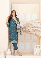 ZEENAT - Unstitched 3-PCS Digital Printed Staple