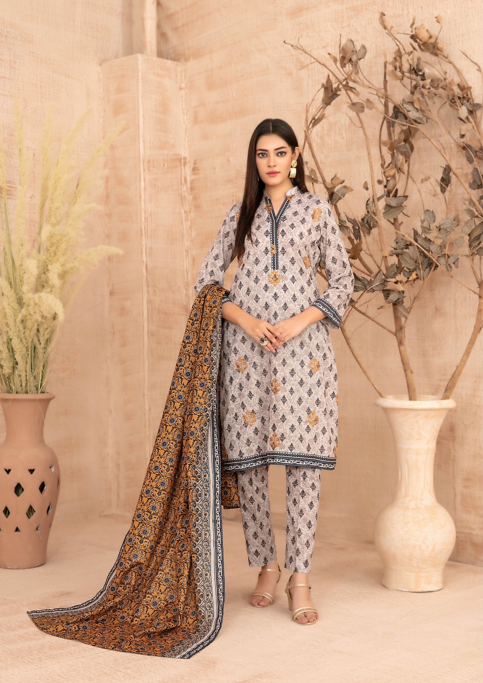 ZIMAL - Unstitched Embroidered Khaddar