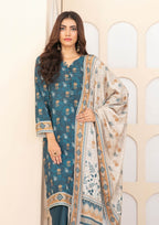 ZEENAT - Unstitched 3-PCS Digital Printed Staple