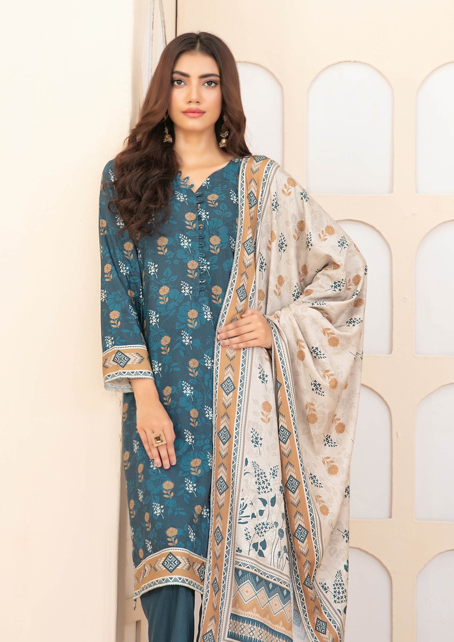 ZEENAT - Unstitched 3-PCS Digital Printed Staple