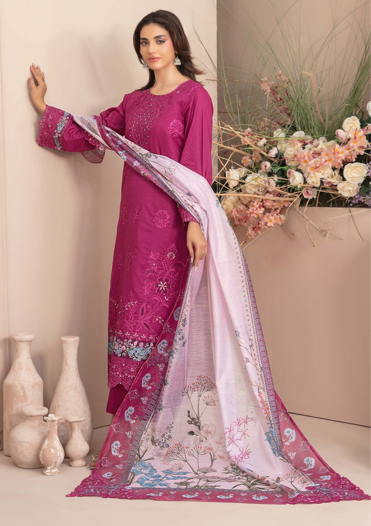 ERSA - Semi Stitched 3-Piece Embroidered Lawn