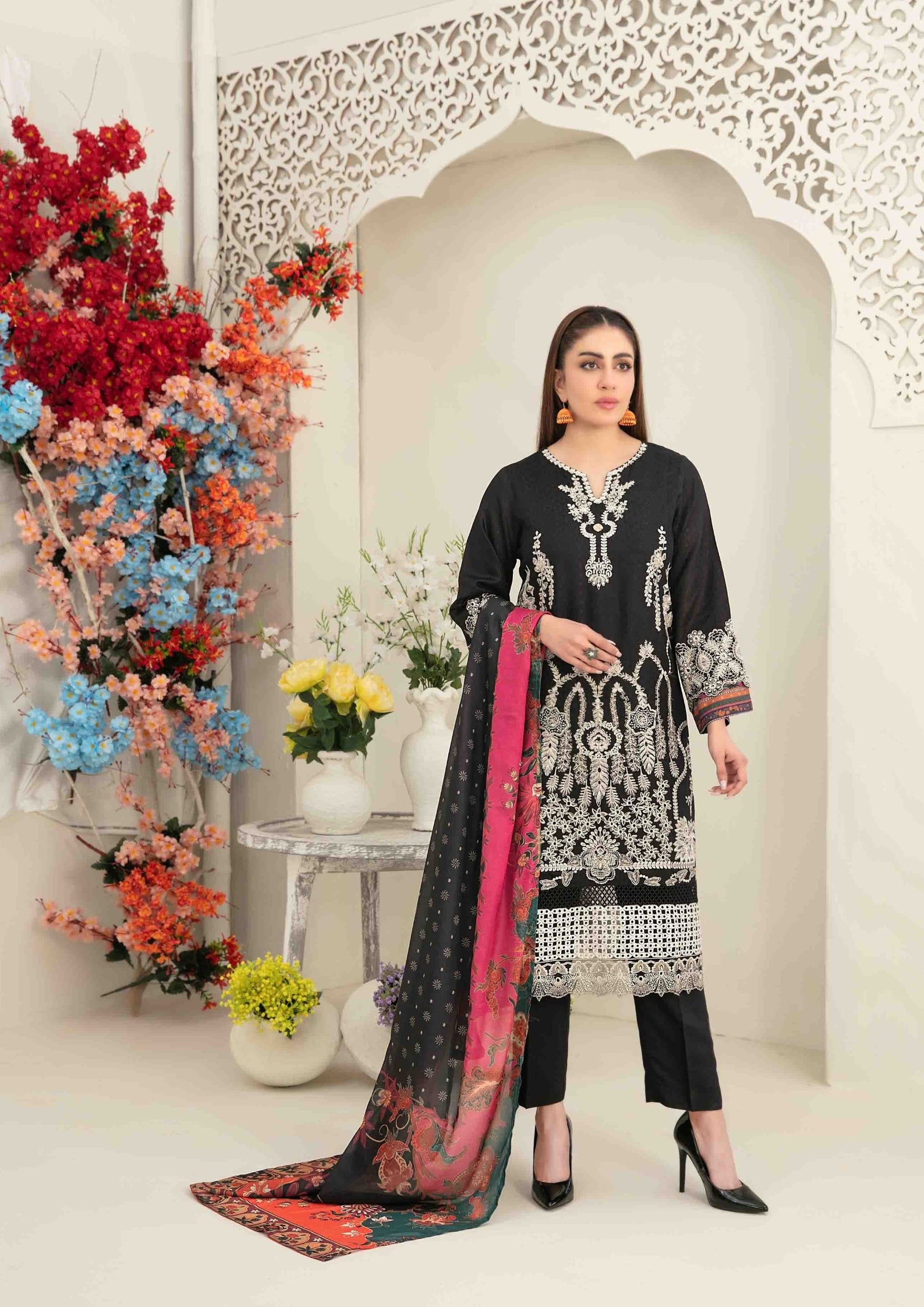 ZAFRAH - Semi Stitched Embroidered Viscose
