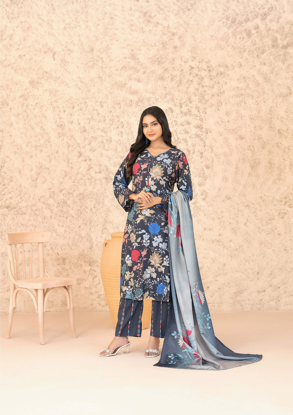 ANCHAL - Unstitched Embroidered Digital Printed Staple