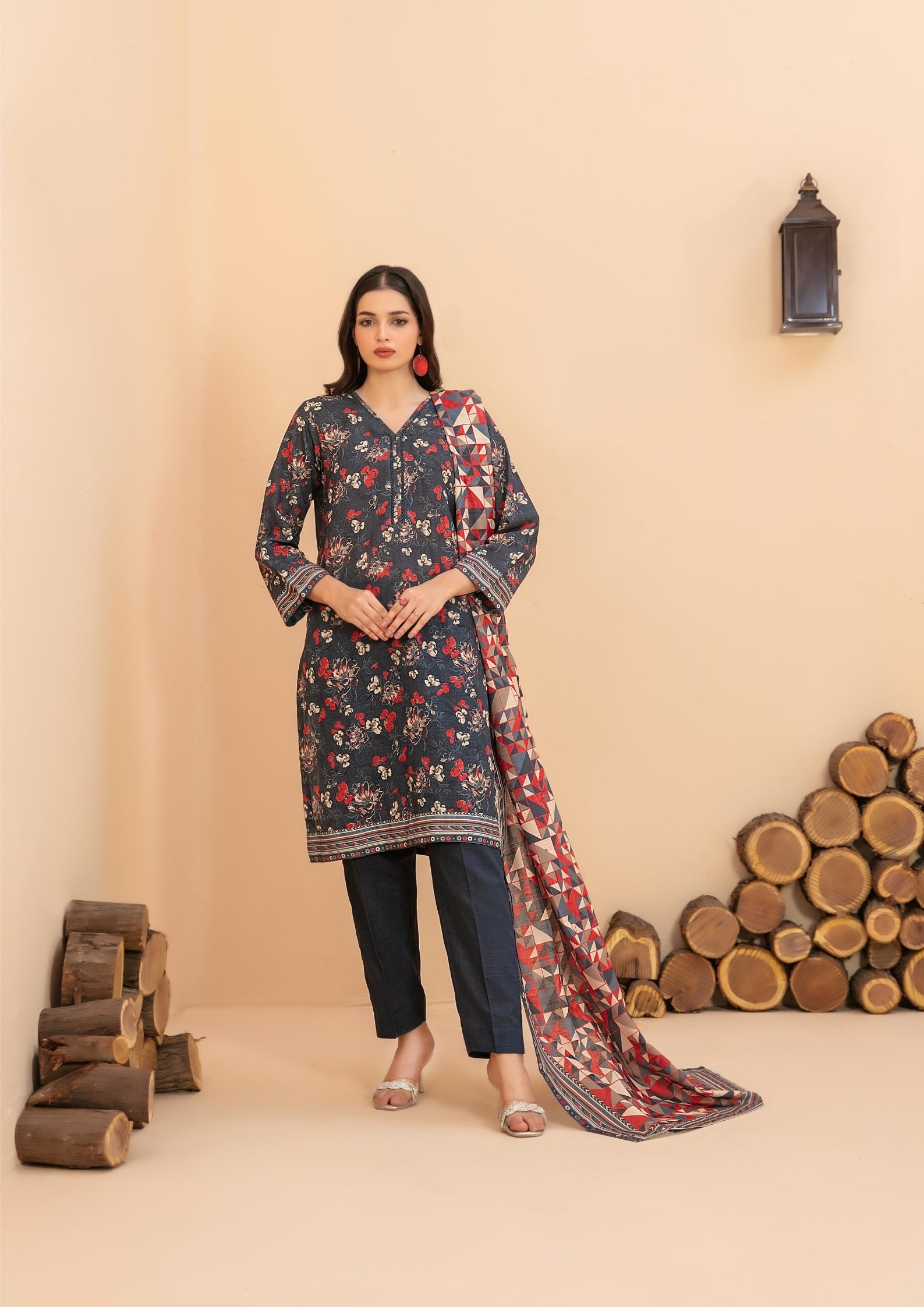 ZARQA - 3-PCS Unstitched Khaddar