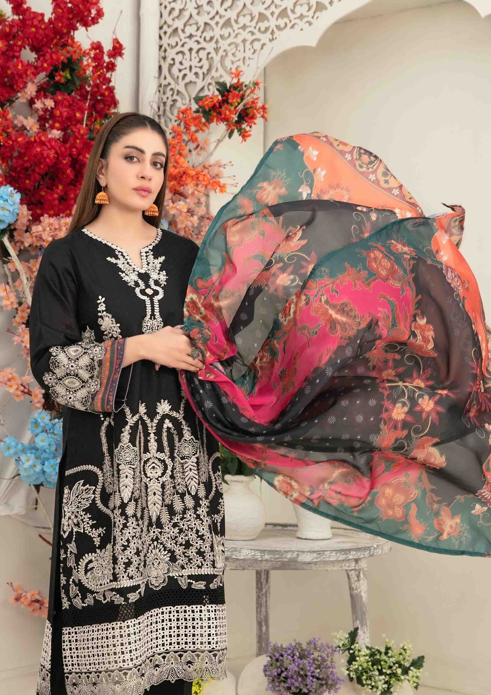ZAFRAH - Semi Stitched Embroidered Viscose