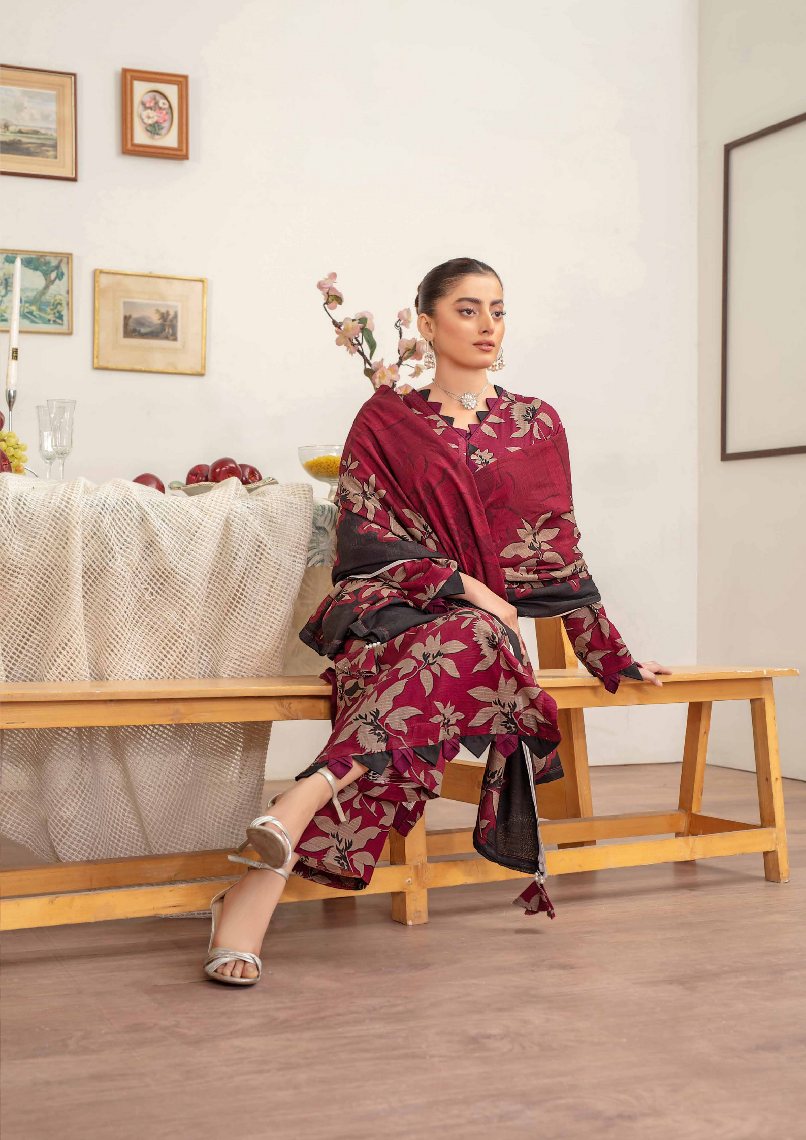 AROOHI - Unstitched 3-Piece Printed Lawn