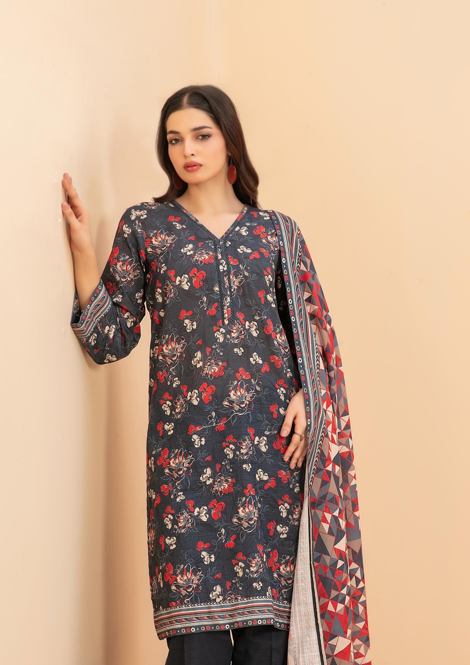 ZARQA - 3-PCS Unstitched Khaddar