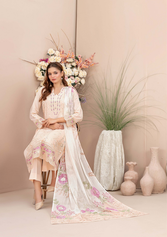 ERSA - Semi Stitched 3-Piece Embroidered Lawn