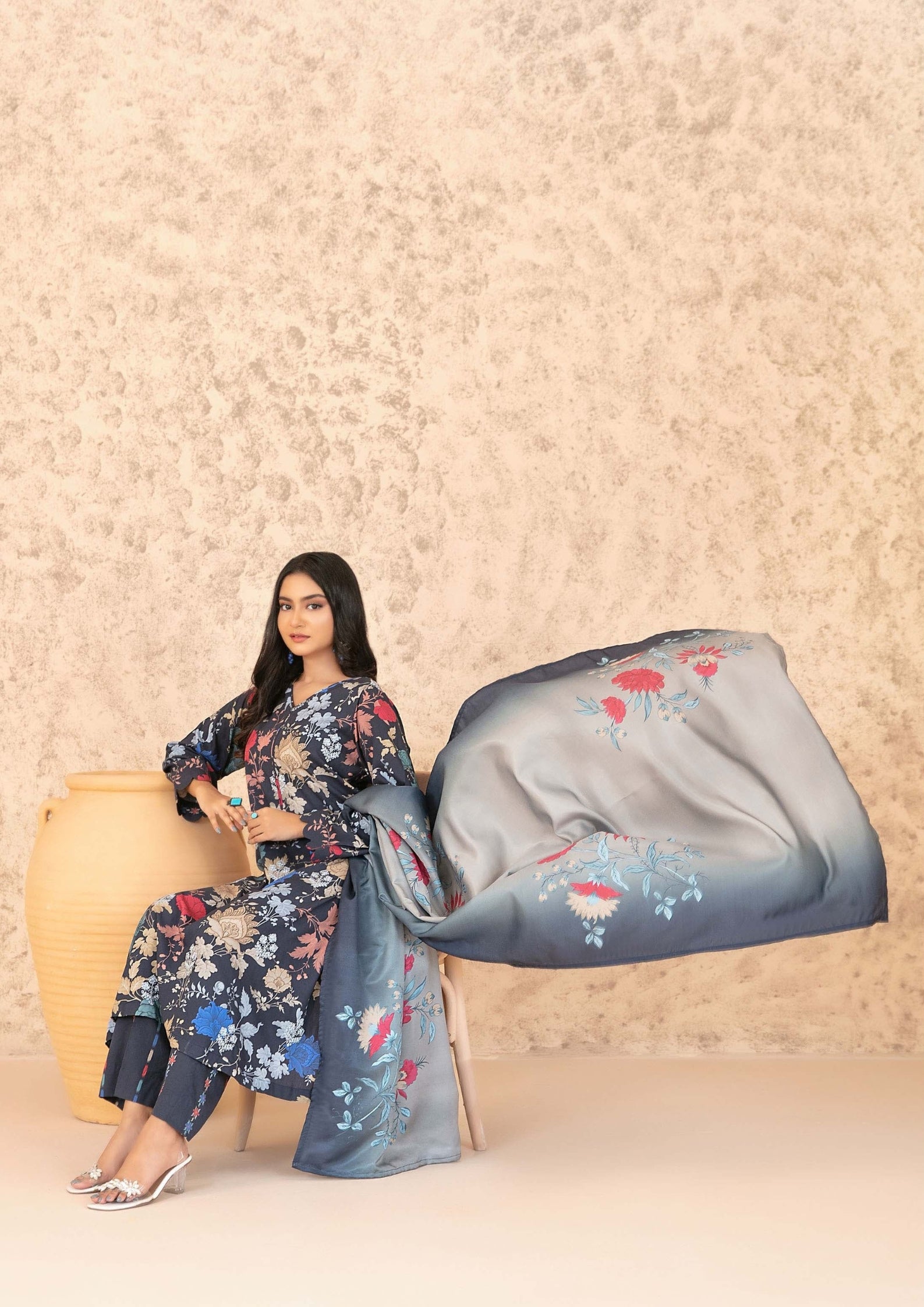 ANCHAL - Unstitched Embroidered Digital Printed Staple