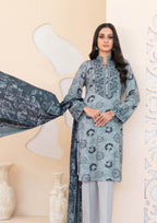 ZEENAT - Unstitched 3-PCS Digital Printed Staple