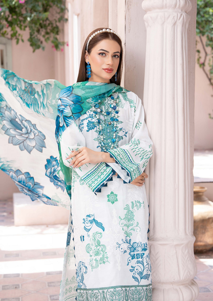 DHAGAY - Unstitched 3-Piece Embroidered Lawn