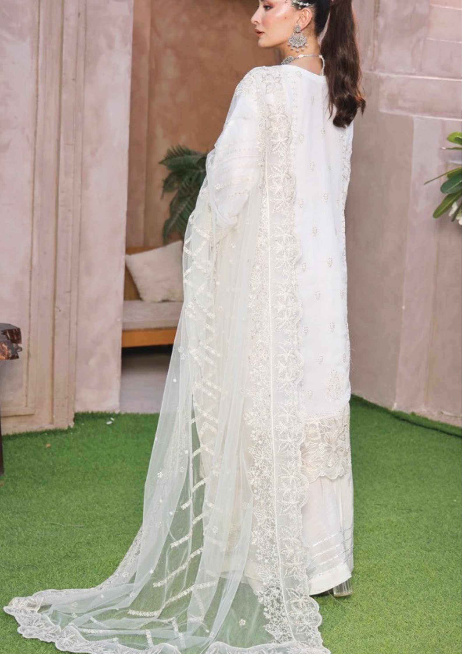 SHEESH MAHAL - Semi Stitched 3 - Piece Embroidered
