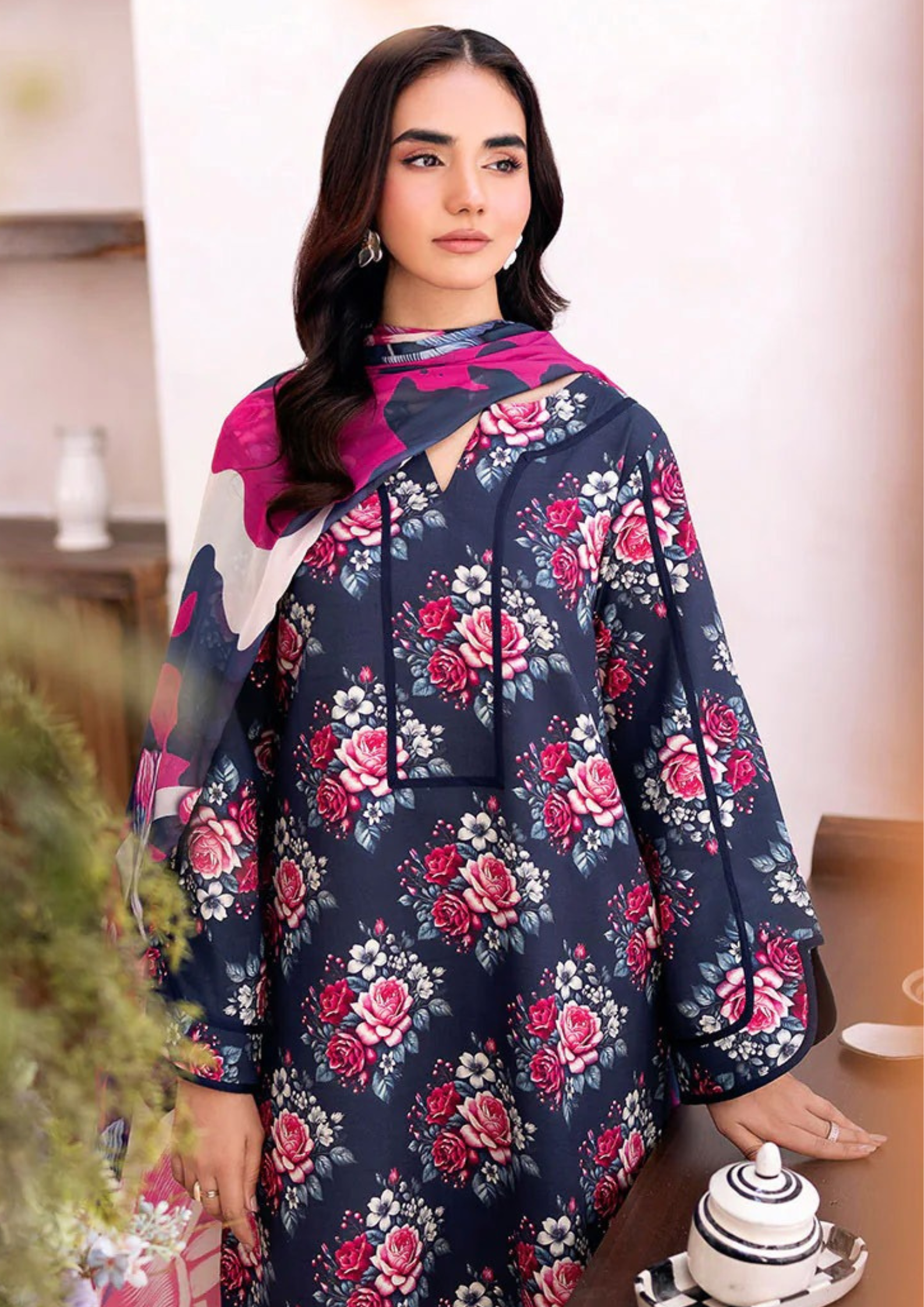 NAQSH-E-NAAZ - Unstitched 3-Piece Digital Bana Dora Lawn