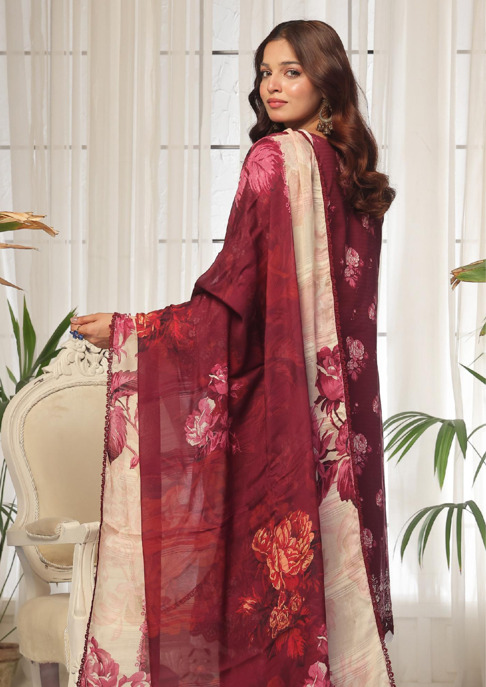 CHANDNI RAAT - Unstitched 3-Piece Bana Dora Digital Lawn