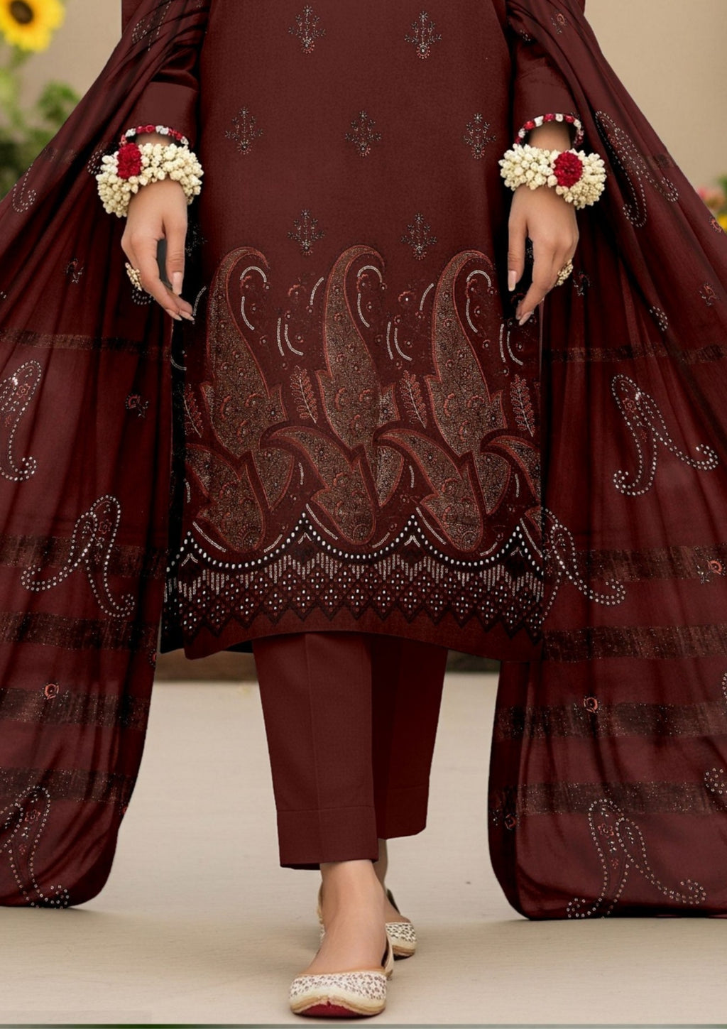 AINA - Unstitched Embroidered Dhanak